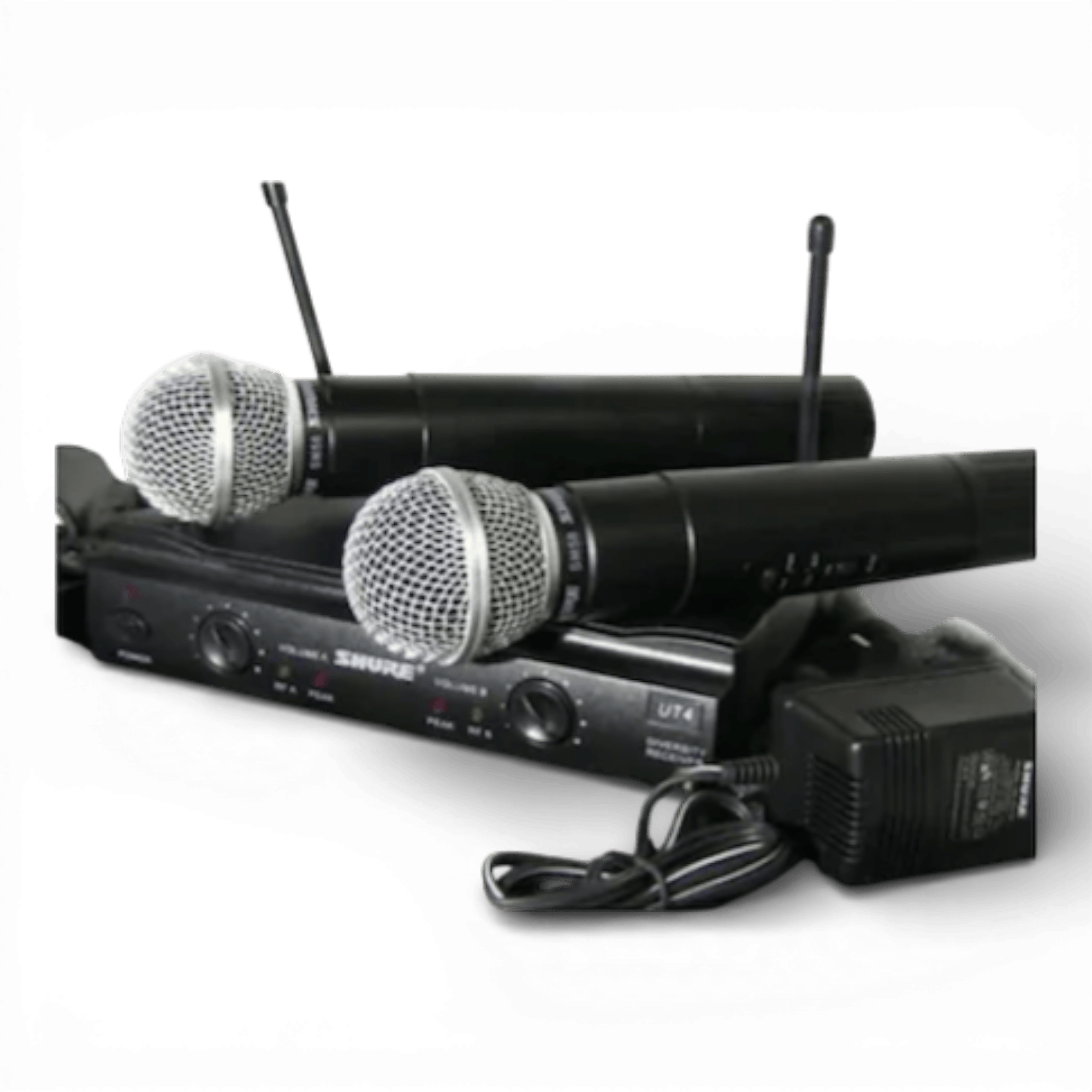 Sistem Audio Profesional cu 2 Microfoane Wireless Shure UHF SM58-1, Valiză Transport, Jack 6.3mm, Adaptor 220V, 2 Baterii 9V, Rază Operare 100m