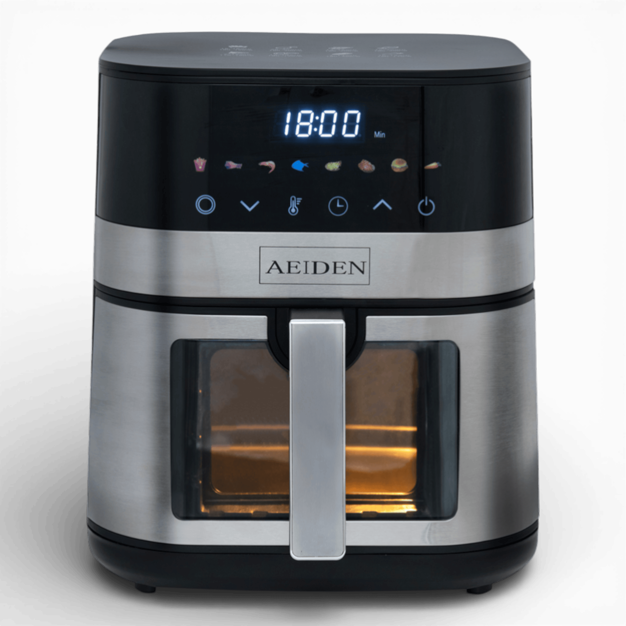 Friteuză cu aer cald AEIDEN® 7L, 2500W, AE-2512, Fereastră Transparentă, Gătire 360° – Air Fryer Digital cu Funcții Multiple
