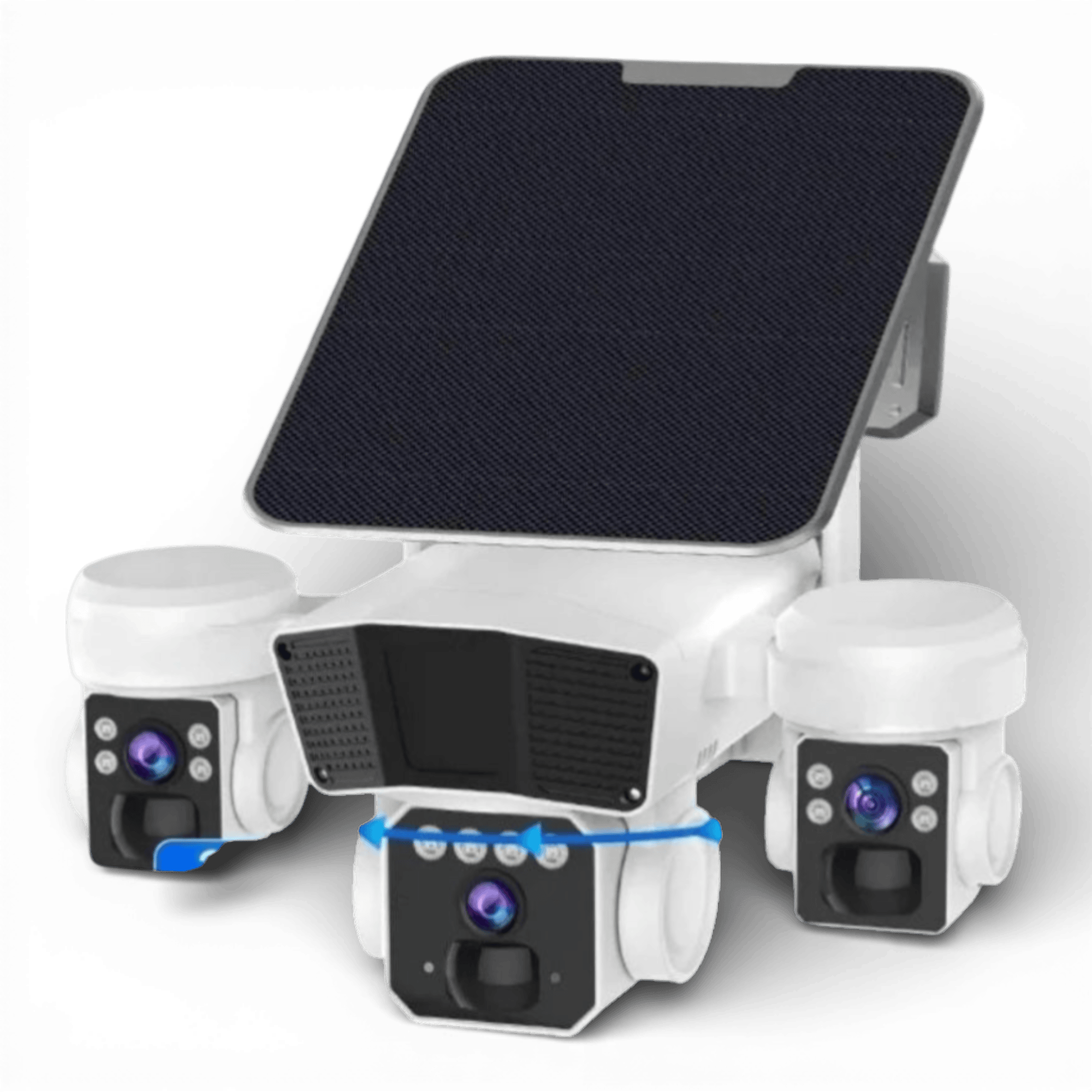 Camera de Supraveghere Solară 4G 12MP Crocodil – Multi-lentile, Panou 20W, IP66, Urmărire Persoane, Cloud/SD