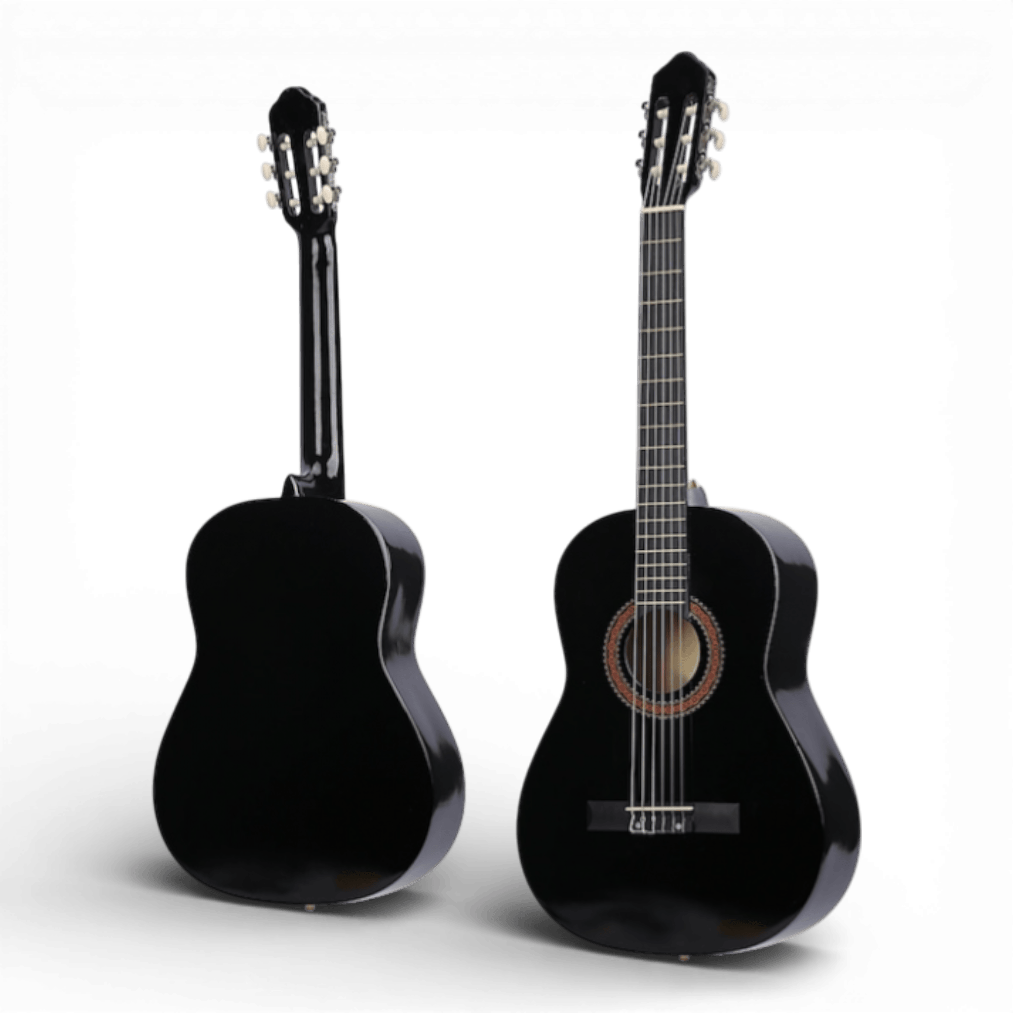 Chitara Clasica Negru 4/4 38" ( 95 X 35 CM ), pentru Incepatori si Adulti, Recomandata peste 8-10 ani, 6 Corzi Metalice, 20 De Taste