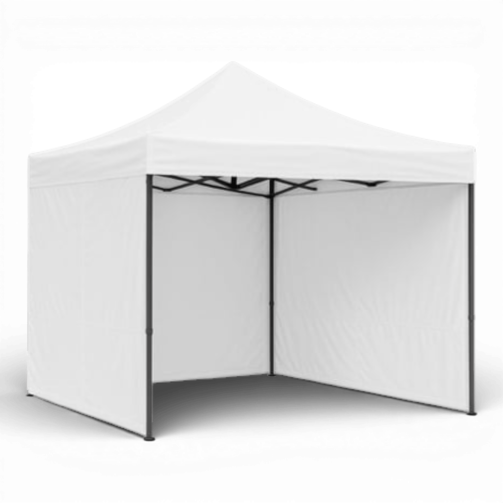 Cort Pavilion 3x3m Complet cu 3 Pereti Laterali si Acoperis, Cadru Pliabil pentru Curte, Gradina sau Evenimente, Alb