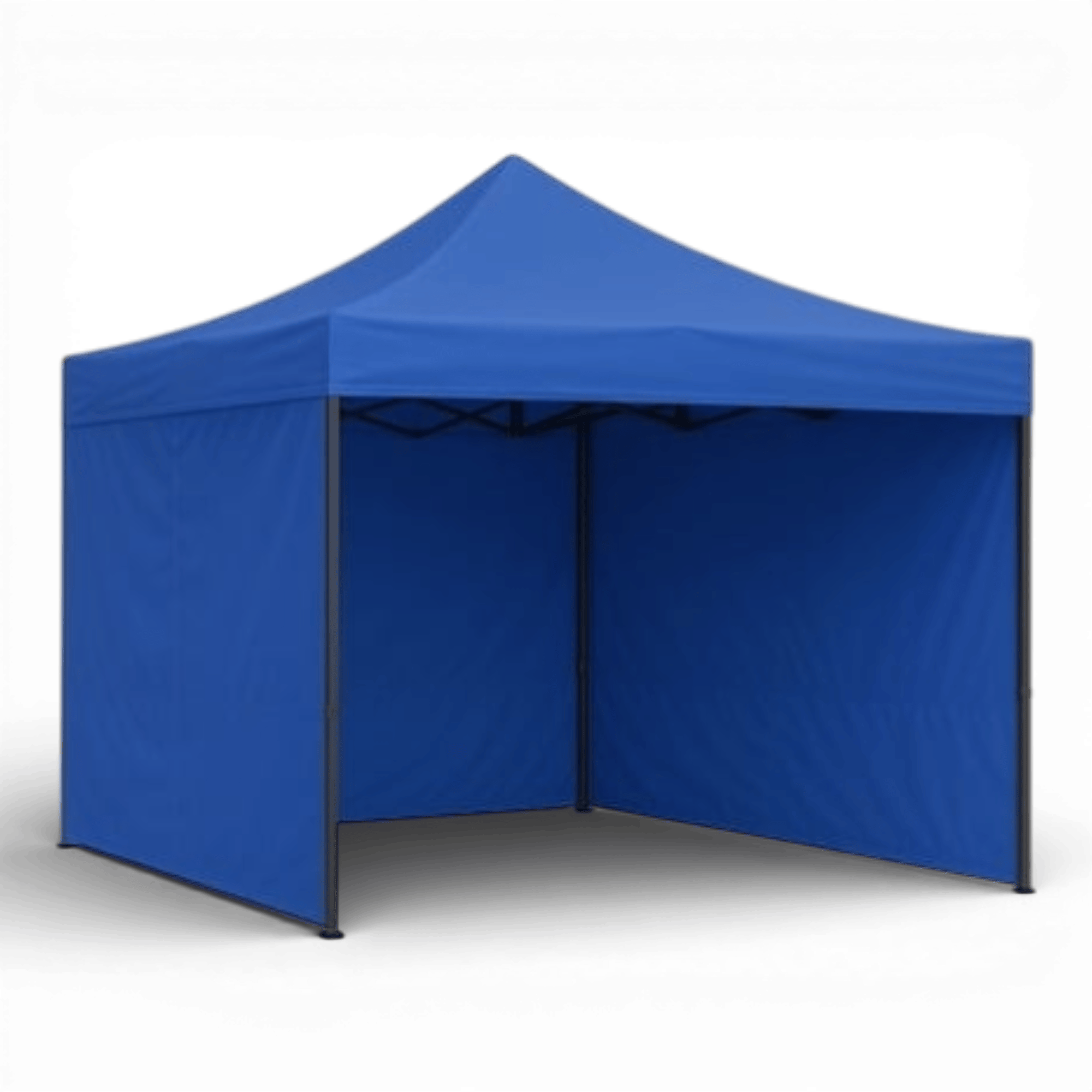 Cort Pavilion 3x3m Complet cu 3 Pereti Laterali si Acoperis, Cadru Pliabil pentru Curte, Gradina sau Evenimente, Albastru