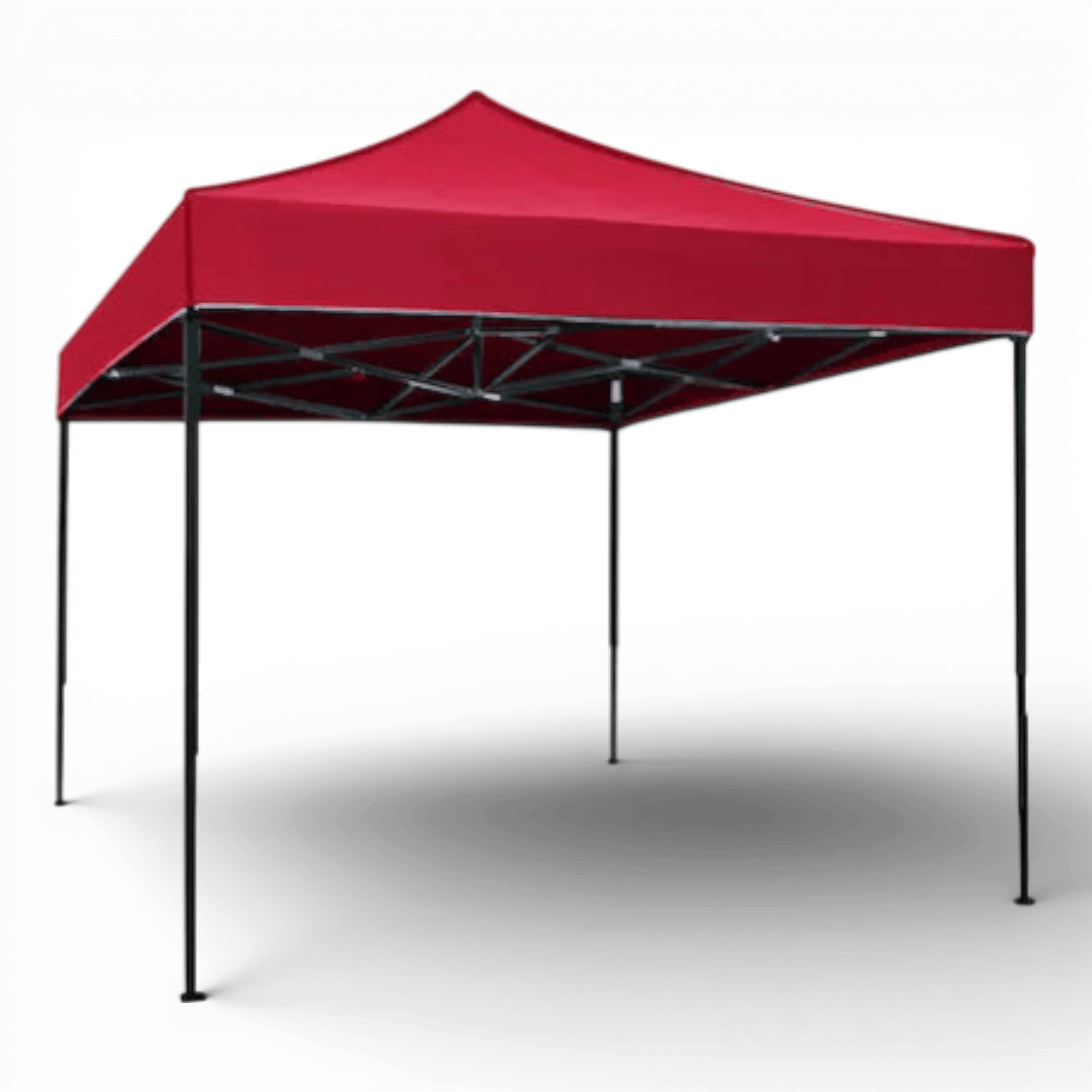 Cort Pavilion 3x3m Rosu Pliabil Cadru Metal pentru Curte, Gradina, Evenimente