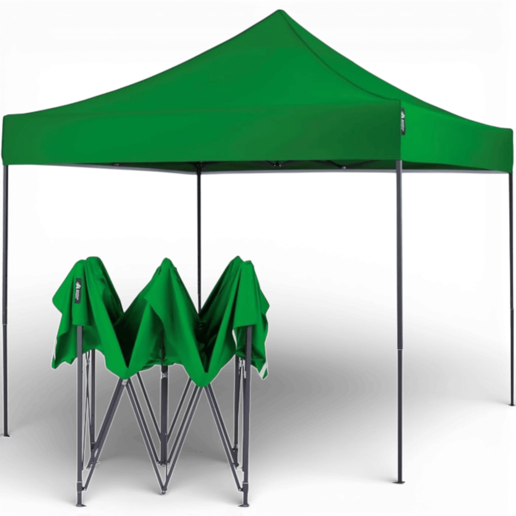 Cort Pavilion 3x3m Verde Pliabil Cadru Metal pentru Curte, Gradina, Evenimente