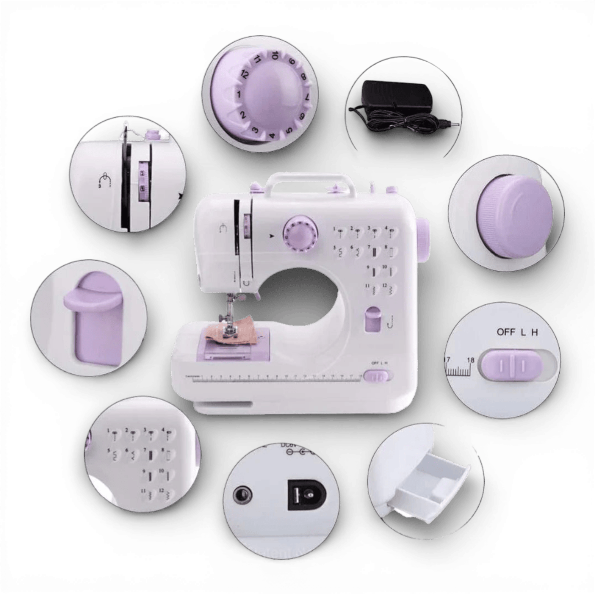 Masina de cusut Sew Simple K1127 Alb, 31x30x15 cm