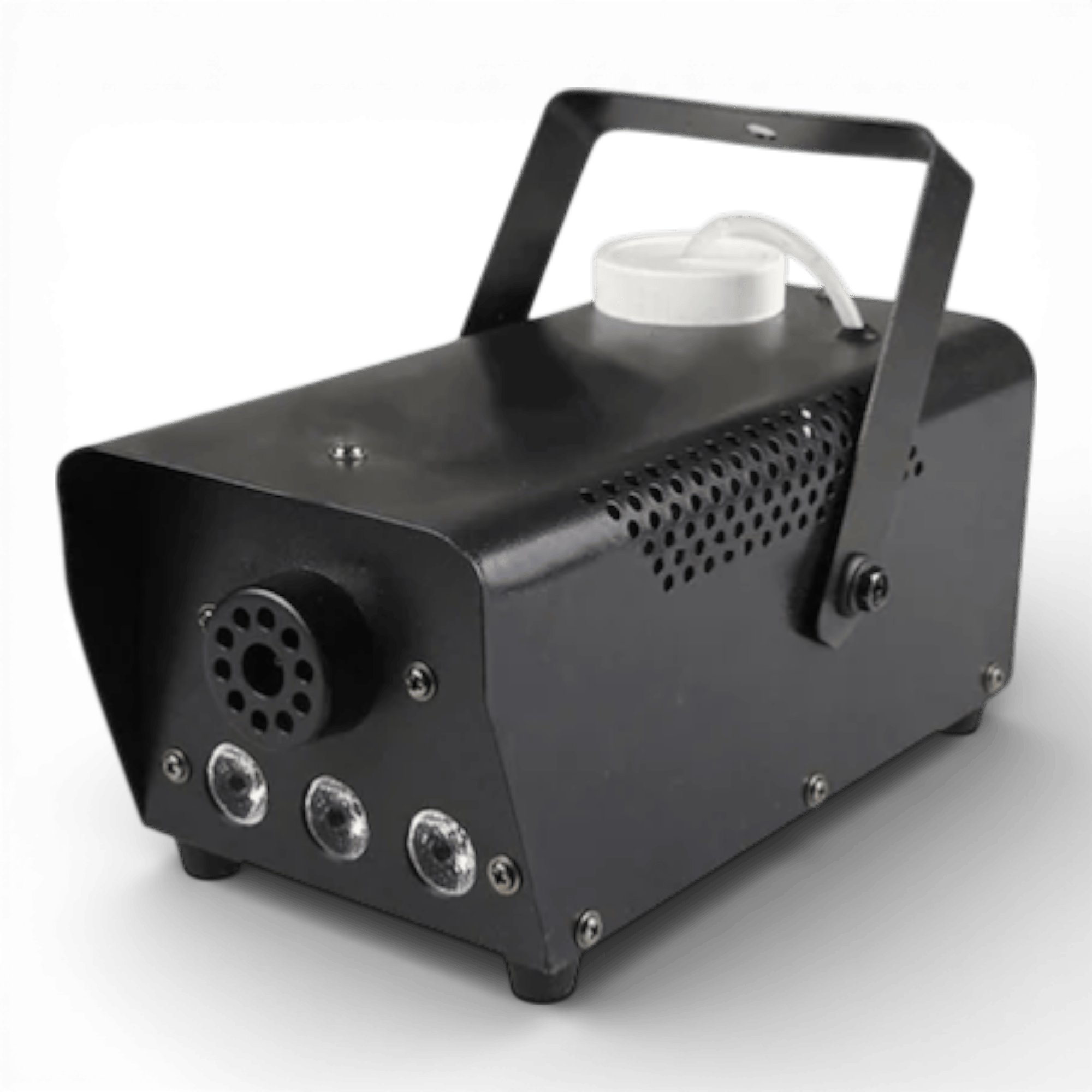 Masina de fum cu LED-uri, telecomanda, jocuri de lumini, 600W, Negru