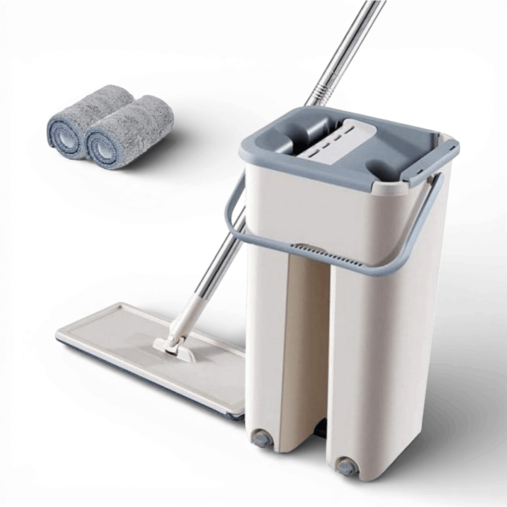 Mop profesional cu doua cuve de spalare si uscare + 2 rezerve cadou