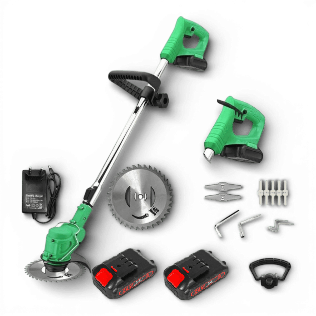 Motocoasa electrica pentru Gradinarit 48V 500W, 2 acumulatori, baterie 4000mAh, 18.000 RPM, brat ajustabil, accesorii incluse