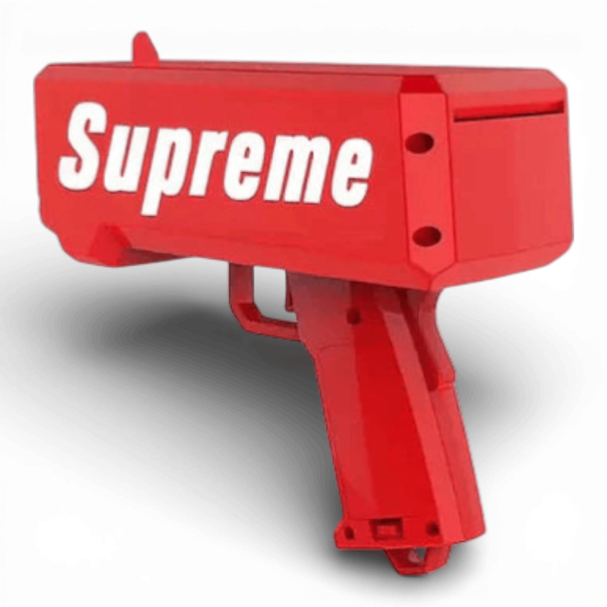 Party Popper SUPREME – aruncător de bancnote și pliante, 100 de bancnote incluse, rosu