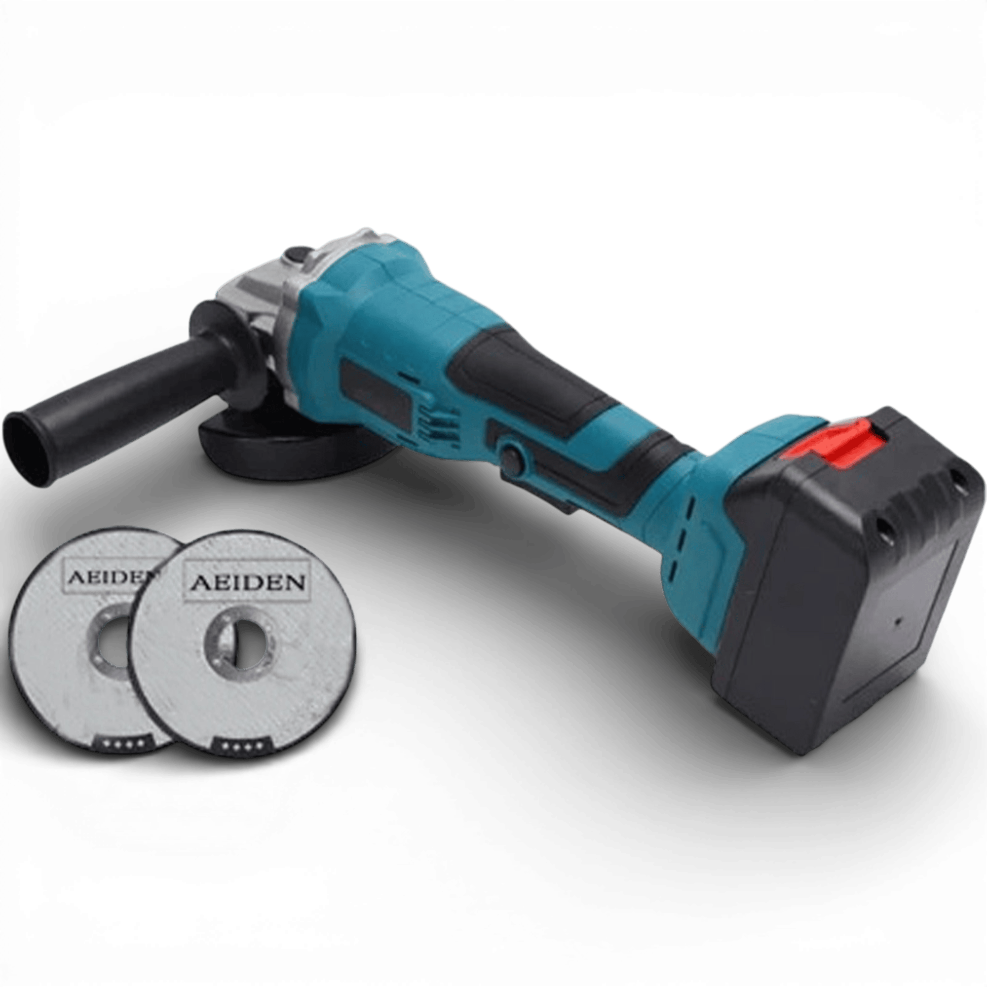 Polizor unghiular (Flex) AEIDEN ® cu 2 acumulatori 48 V, 8 Ah, 9000 Rpm, 125 mm, stație încărcare, valiză inclusă, accesorii și 2 x disc de tăiere