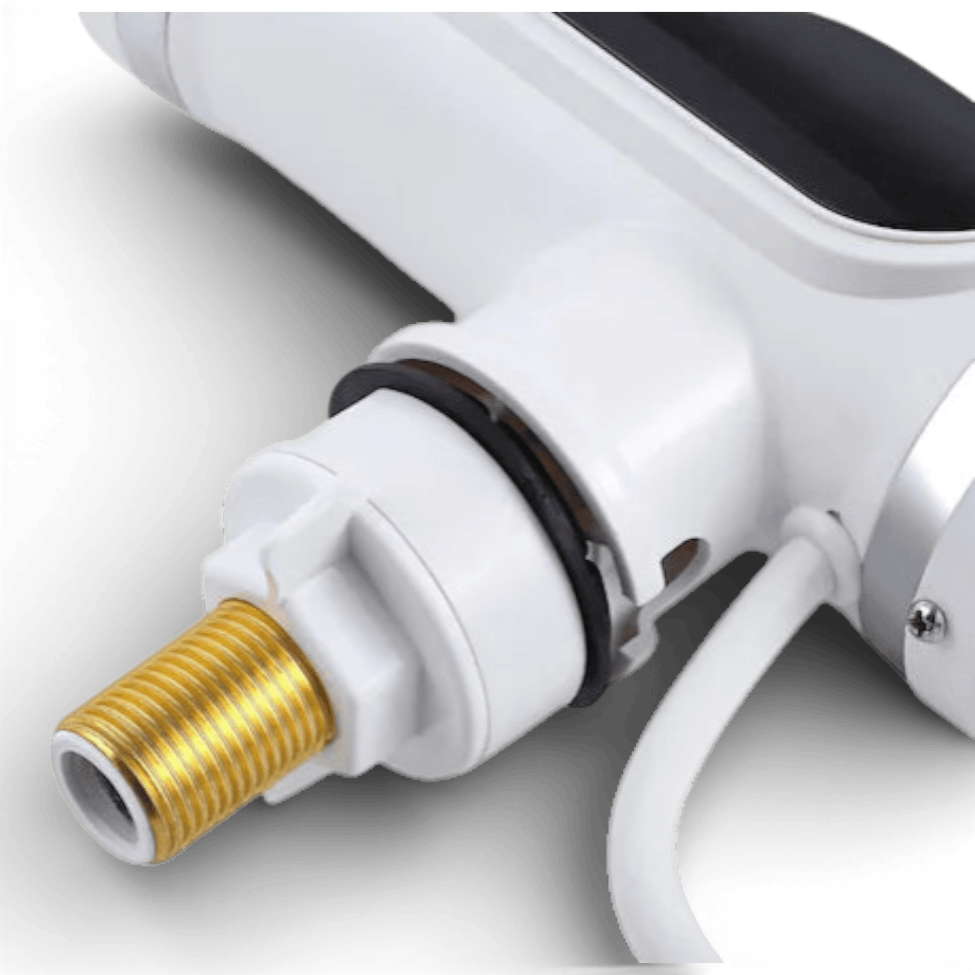 Robinet electric cu Dus/Furtun + Para, incalzire instantanee a apei, afisaj LCD al temperaturii, putere 3KW, debit 1.5L/min prindere pe cada sau chiuveta, Alb