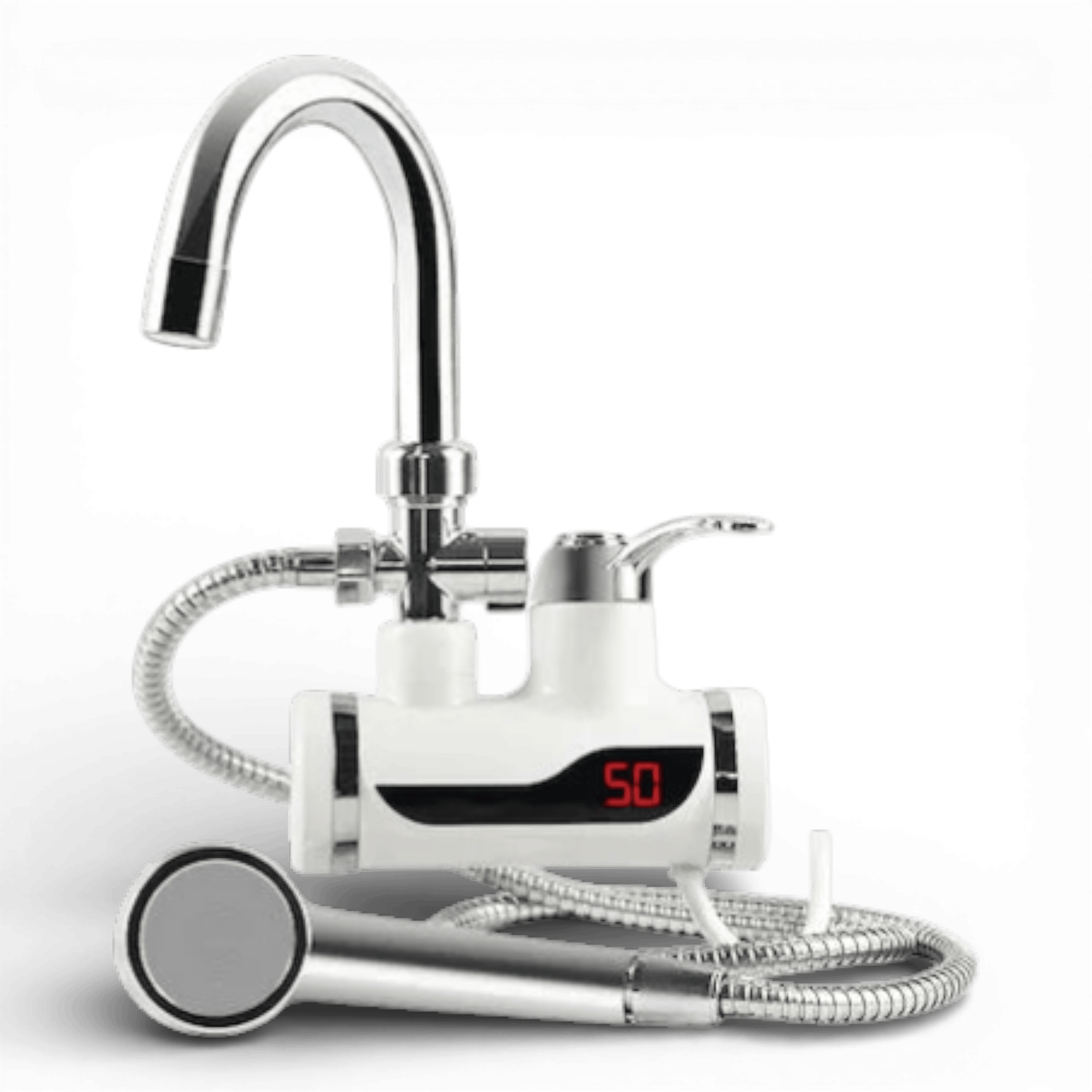 Robinet Electric pentru Apa Calda, Instant Heater cu Sistem de Dus Inclus, 3000W / Cu Prindere pe Perete