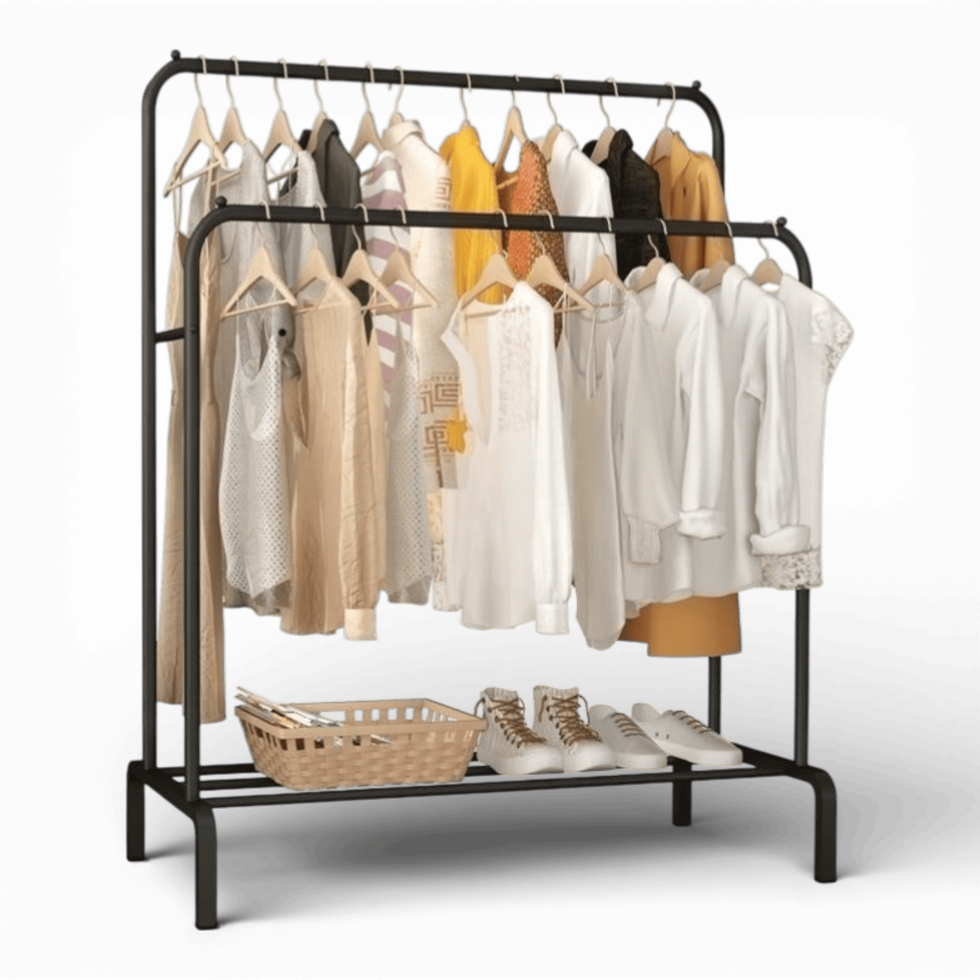 Suport dublu de umerase pentru haine, din metal 150 x 110 x 54 cm