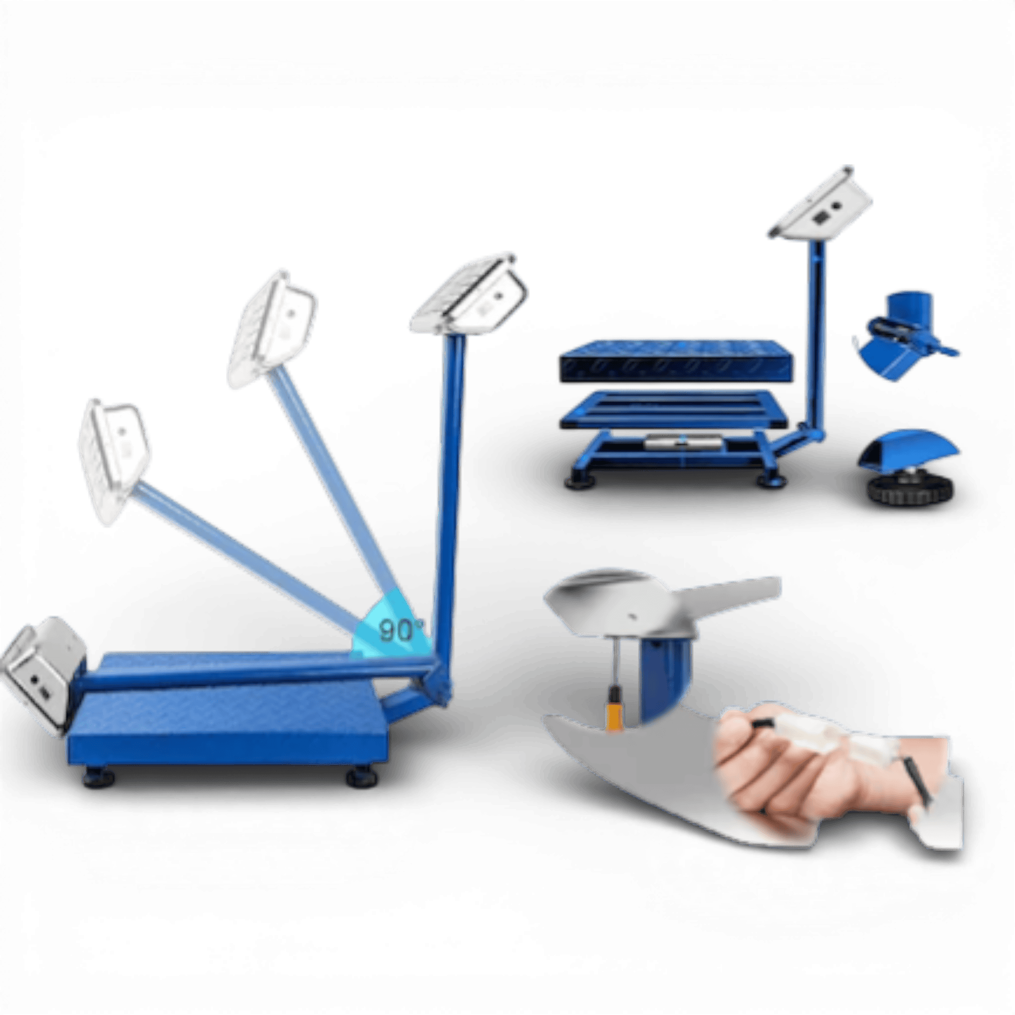 Cantar Electronic 500kg cu acumulator si platforma metalica din tabla striata, brat rabatabil