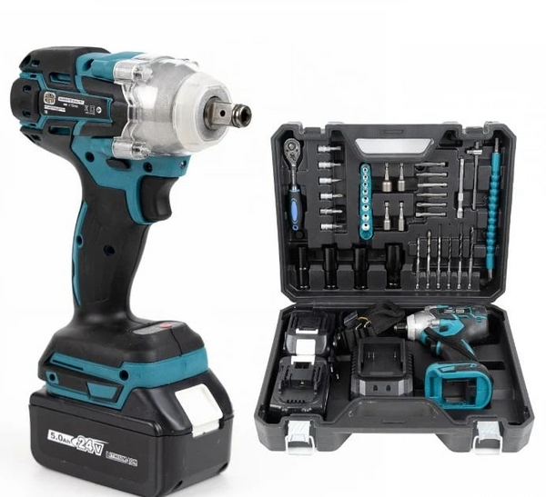 Trusa masina de impact si insurubat AEIDEN ®, 2 acumulatori 48V, 40 accesorii