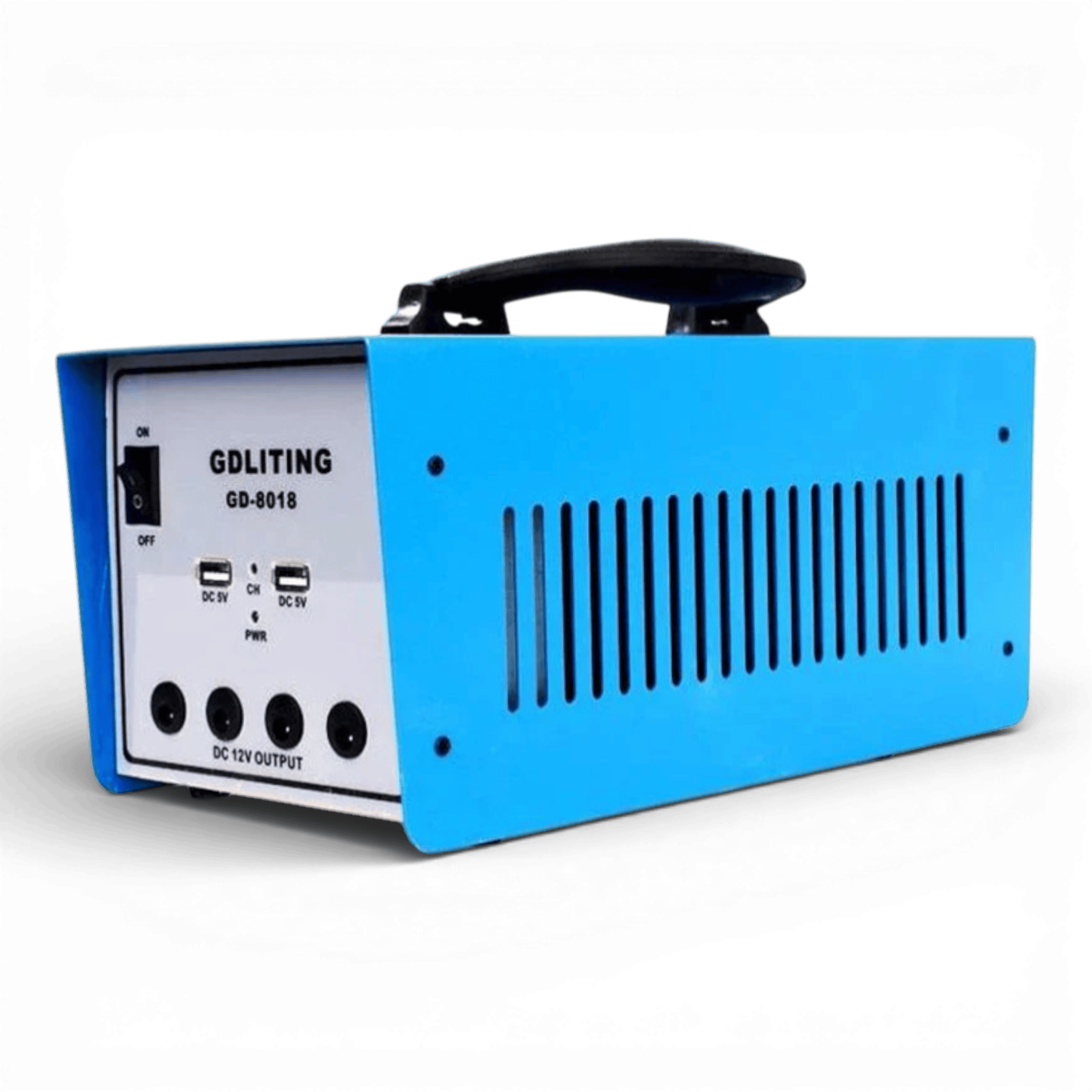 Sistem Fotovoltaic GD Lite GD-8018 – Sistem 12V/12Ah 100W cu Panou Solar 18V/20W, 3 Becuri, Ieşire USB, Alimentare 220V