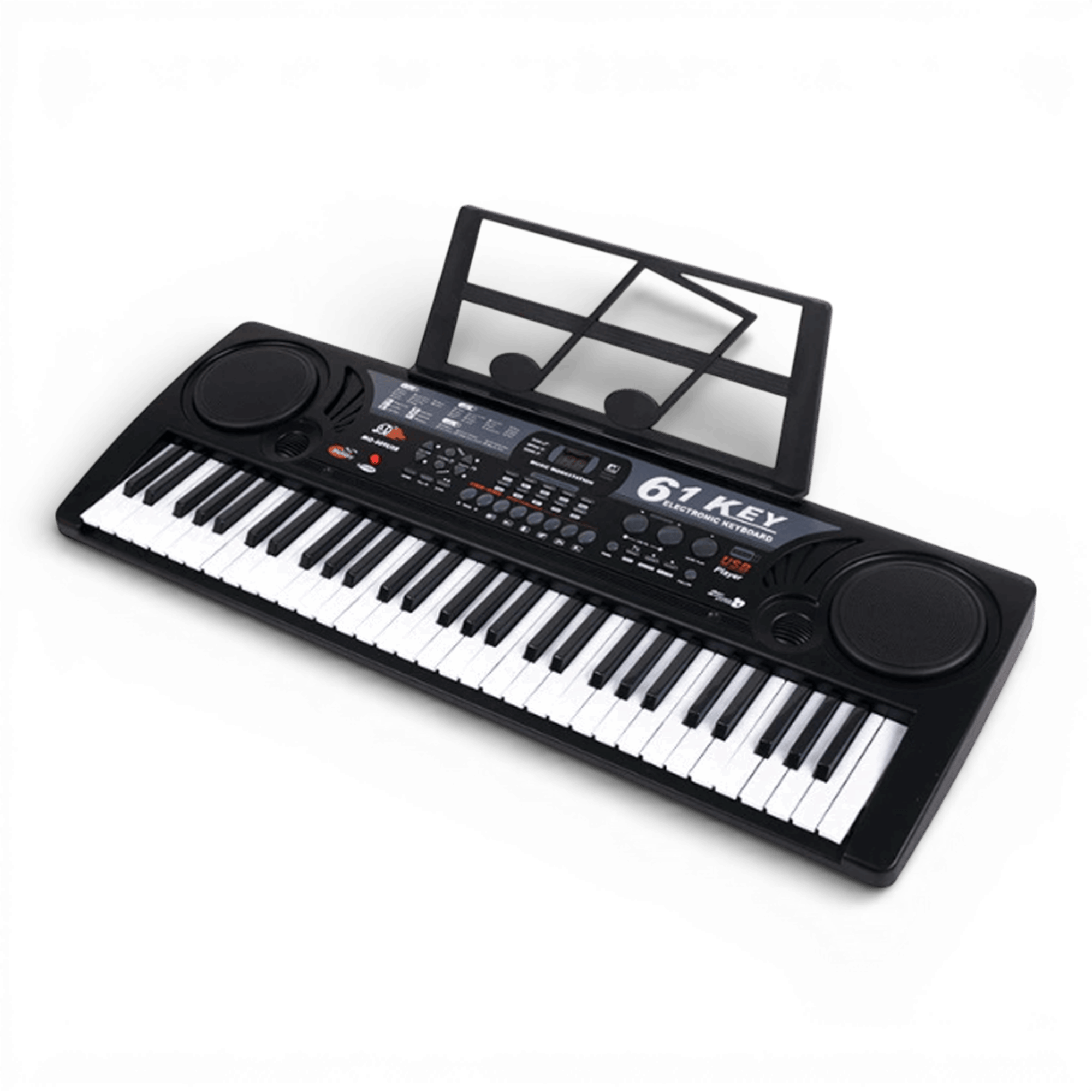 Orga Electronica MQ-809USB, 61 clape, 16 tonuri, 10 ritmuri, 6 melodii demonstrative, Afisaj digital, Boxe integrate, USB, MP3, Cadou Microfon