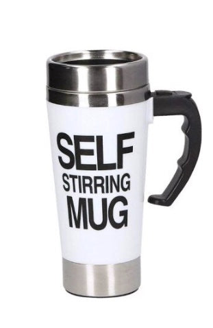 Cana termica cu capac, Selft Stirring Mug, Inox, Sistem auto-amestecare, 300 ml