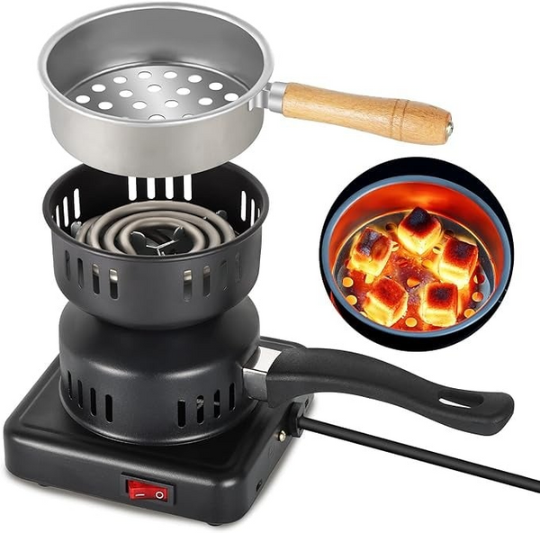 Aprinzator electric 7STAR ® pentru carbuni narghilea, tip ibric, putere 1000 W, Negru