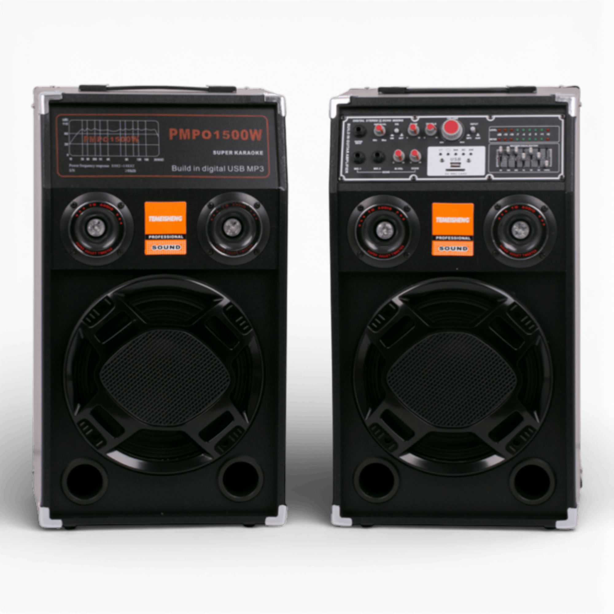 Set Boxe Active Profesionale 284 500W, 20 INCH, Difuzor 25CM, Joc Lumini, Karaoke, Bass Foarte Puternic, Conexiune Bluetooth, USB, RadioFM, CADOU Microfon Profesional si Telecomanda