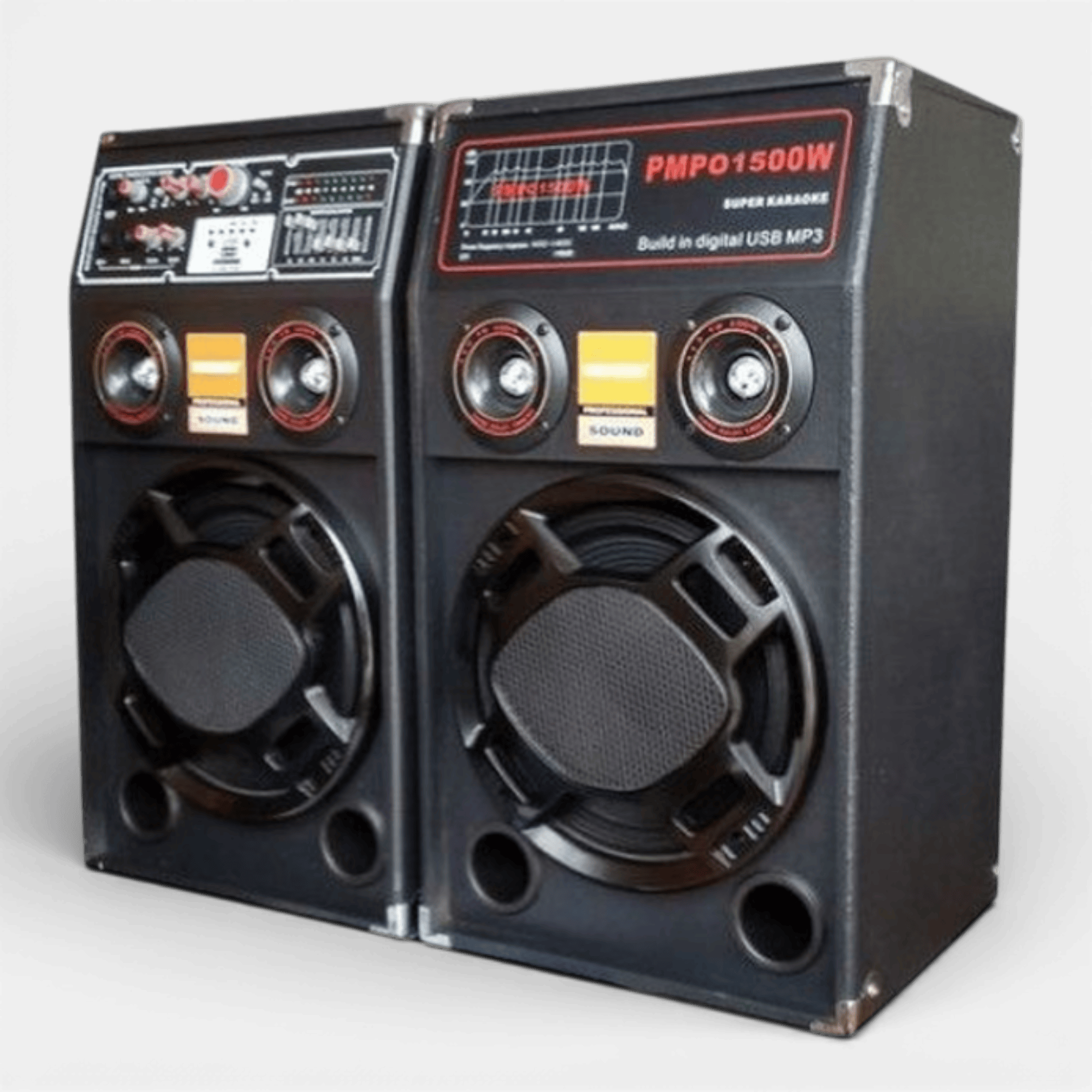 Set Boxe Active Profesionale 284 500W, 20 INCH, Difuzor 25CM, Joc Lumini, Karaoke, Bass Foarte Puternic, Conexiune Bluetooth, USB, RadioFM, CADOU Microfon Profesional si Telecomanda