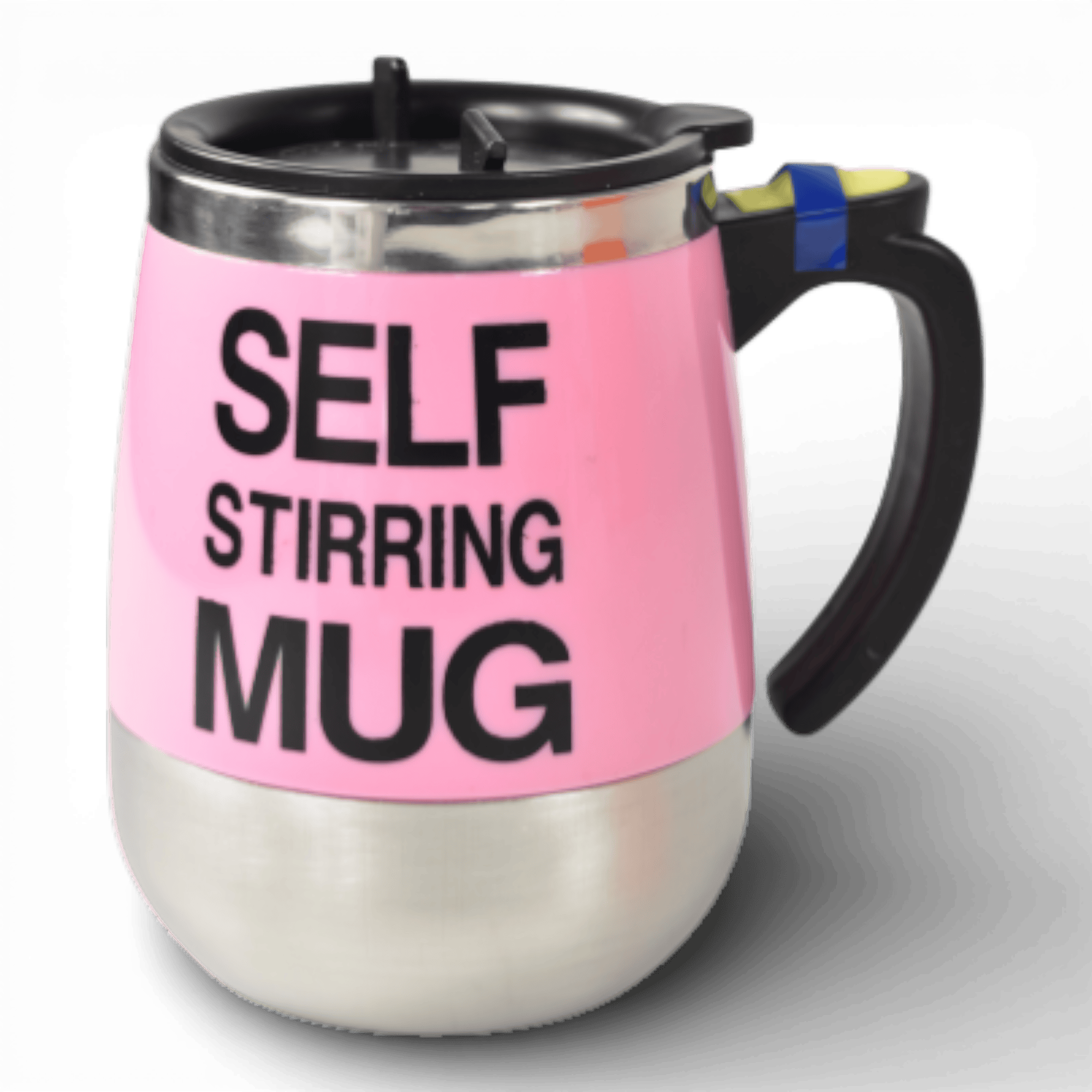 Cana Termică Self Stirring Mug, 400 ml, cu Amestecare Automată, Inox, Cu Capac și Mâner Ergonomic