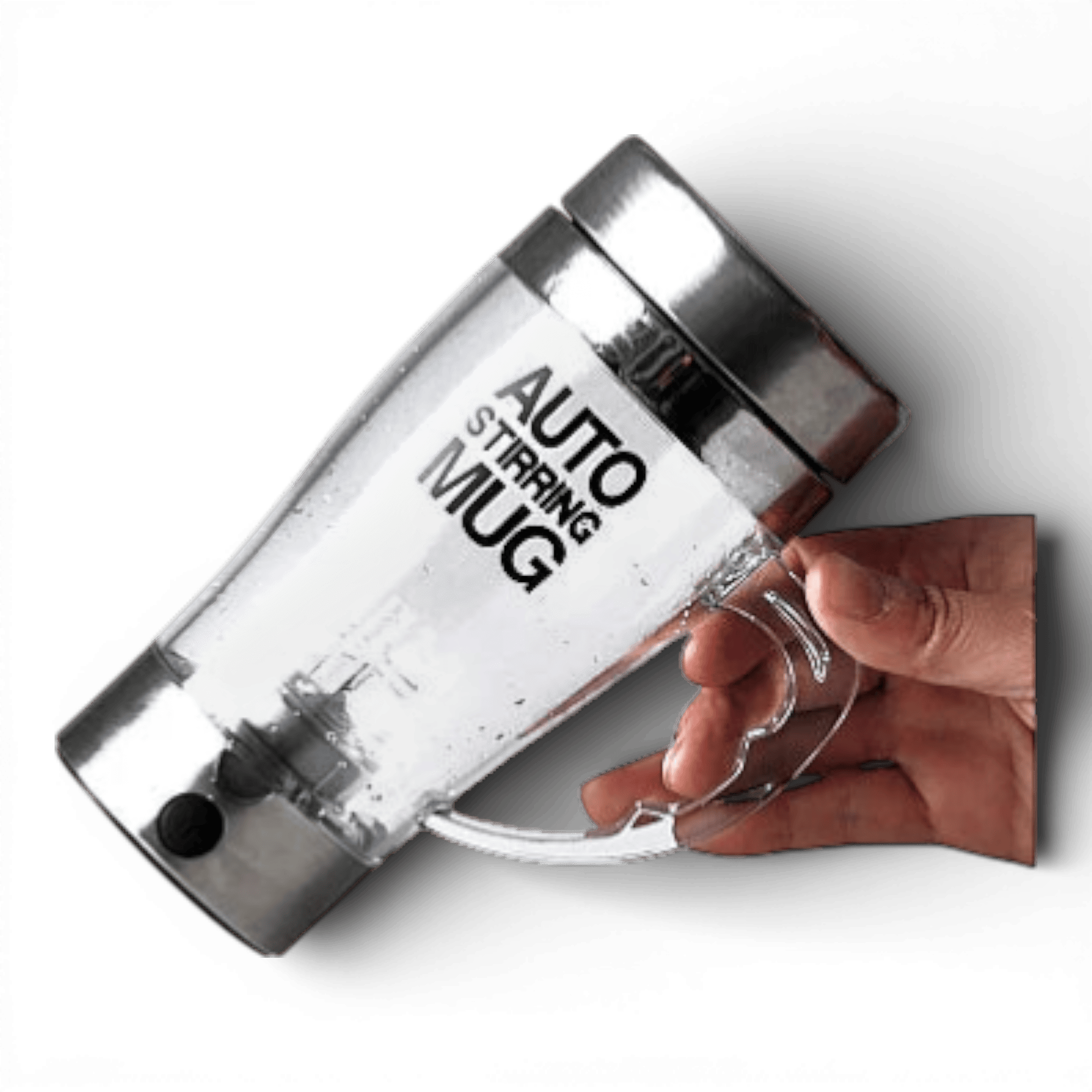 Cana Transparenta cu Amestecare Automata si Maner - Auto Stirring Mug 350 ml