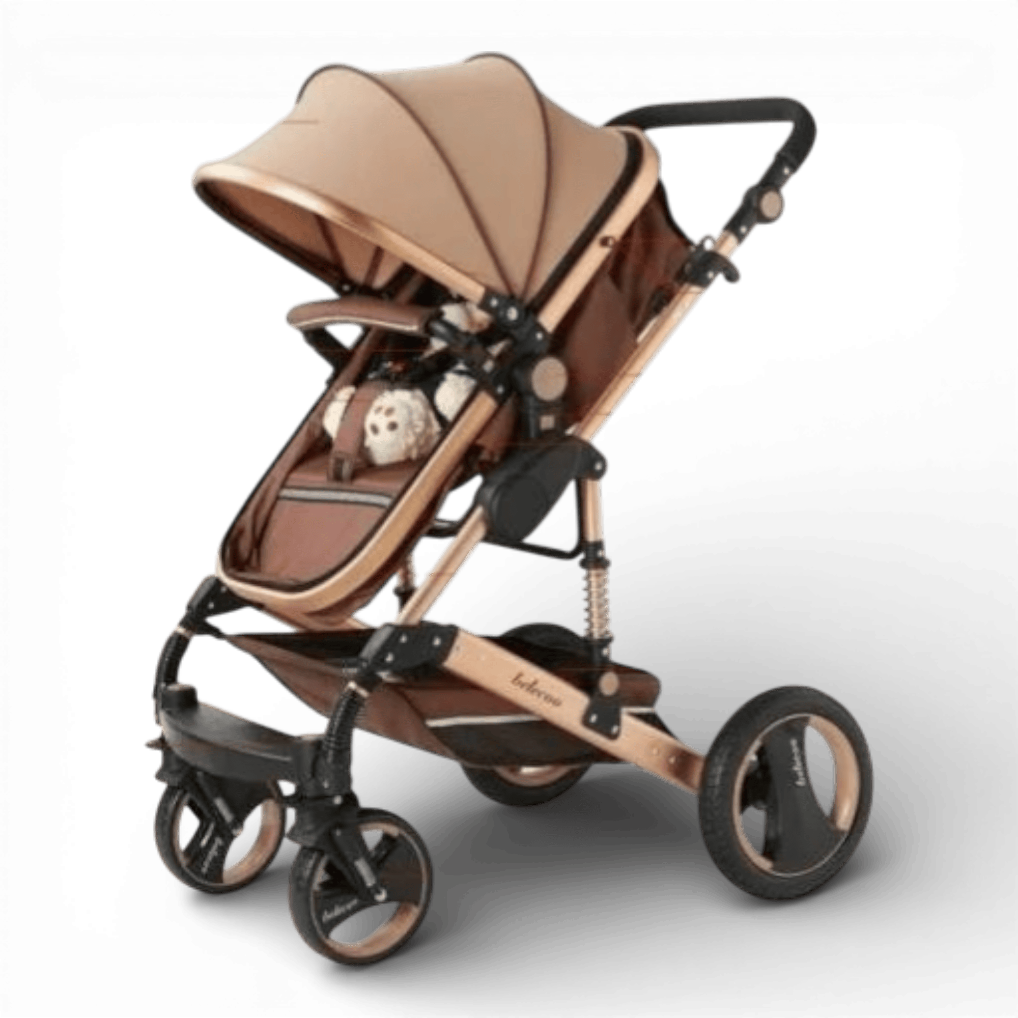 Carucior 2 in 1 pentru copii, pliabil, cu suspensii, transformabil landou-sport, 0-36 luni, cos pentru accesorii