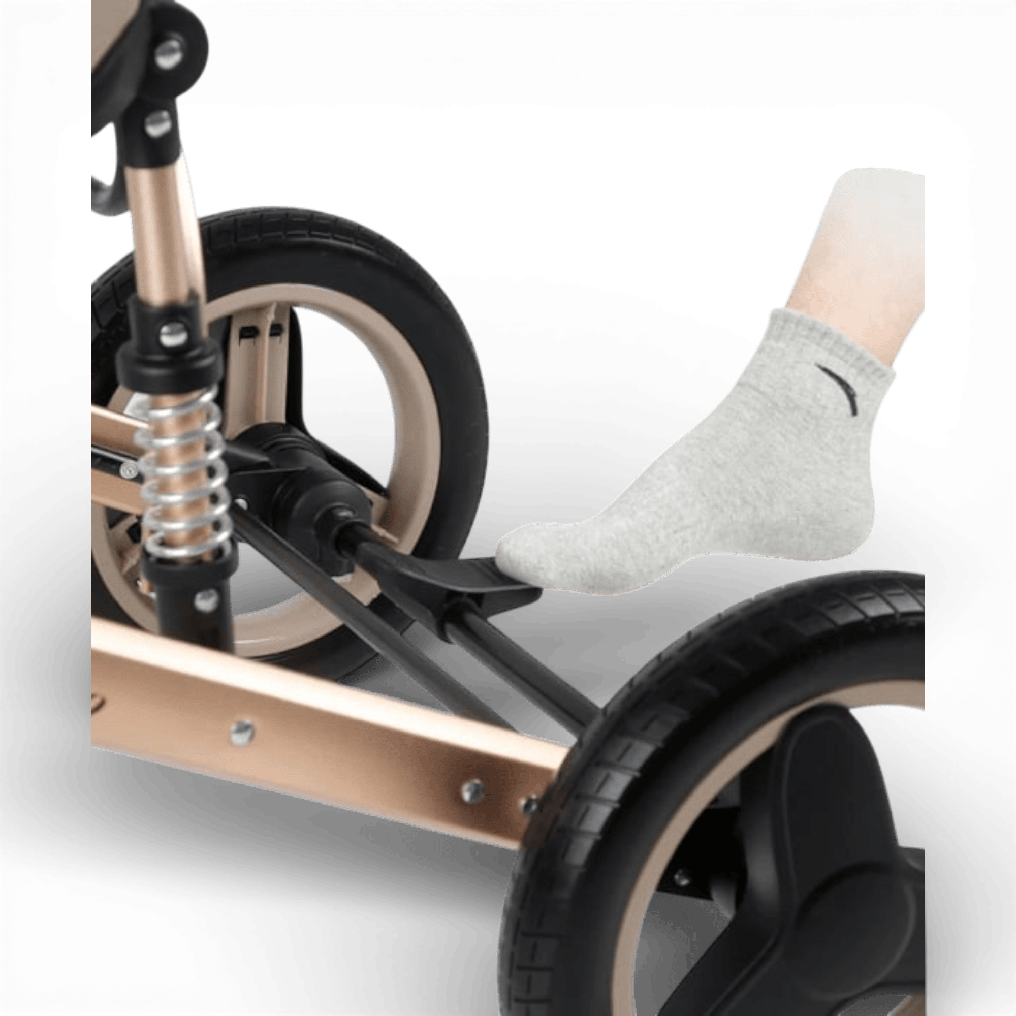 Carucior 2 in 1 pentru copii, pliabil, cu suspensii, transformabil landou-sport, 0-36 luni, cos pentru accesorii