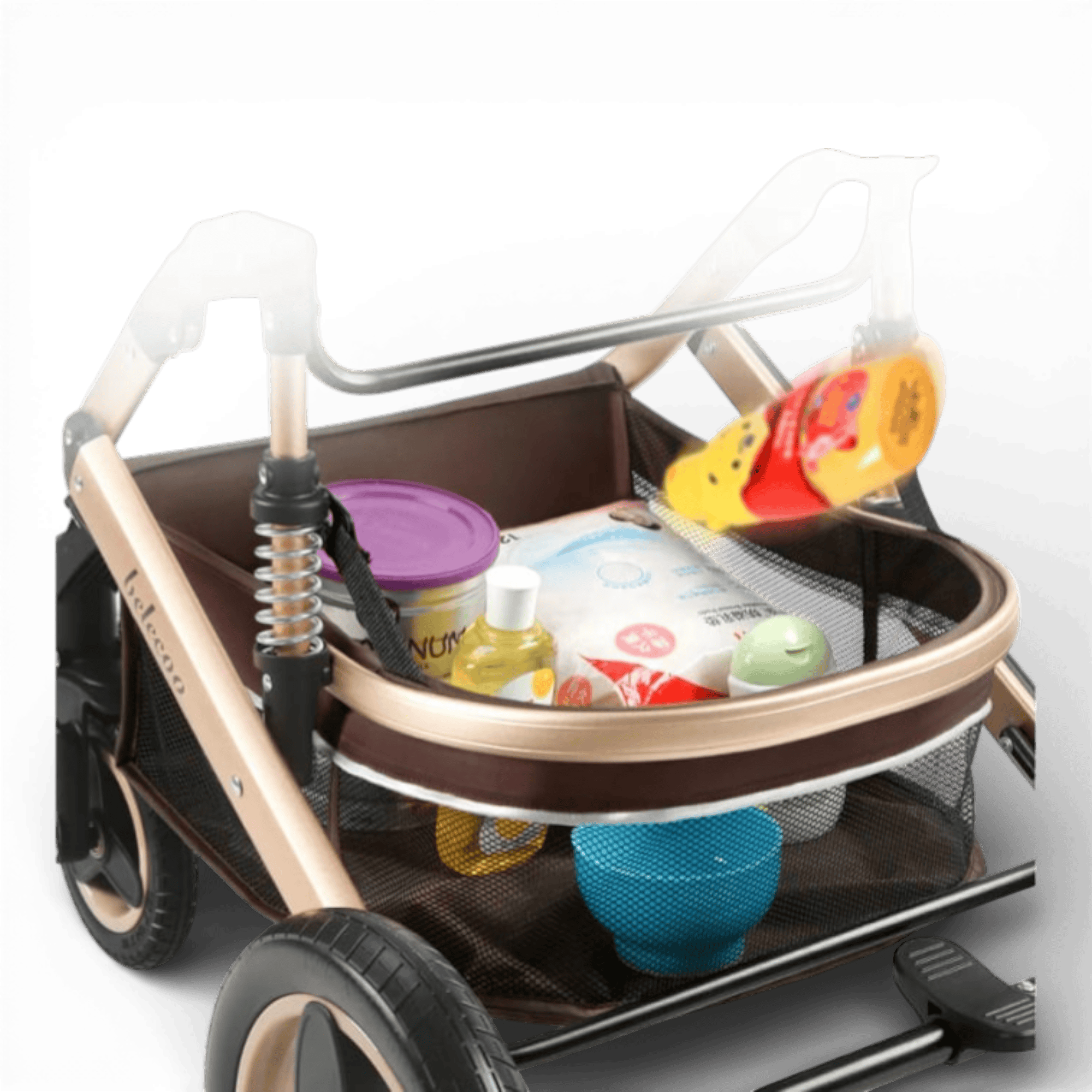 Carucior 2 in 1 pentru copii, pliabil, cu suspensii, transformabil landou-sport, 0-36 luni, cos pentru accesorii