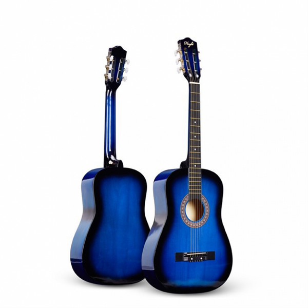 Chitara Clasica Albastru 4/4 38" ( 95 X 35 CM ), pentru Incepatori si Adulti, Recomandata peste 8-10 ani, 6 Corzi Metalice, 20 De Taste