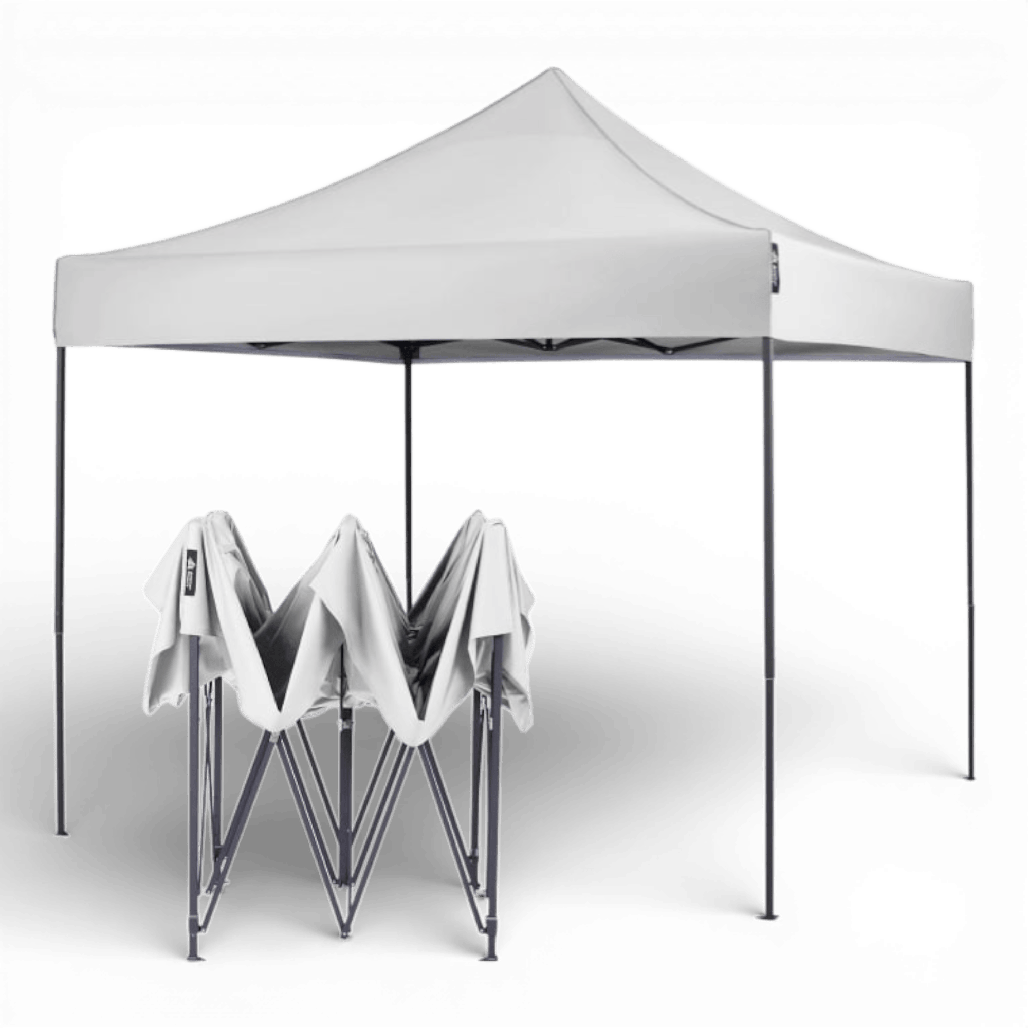 Cort Pavilion 3x3m Alb Pliabil Cadru Metal pentru Curte, Gradina, Evenimente