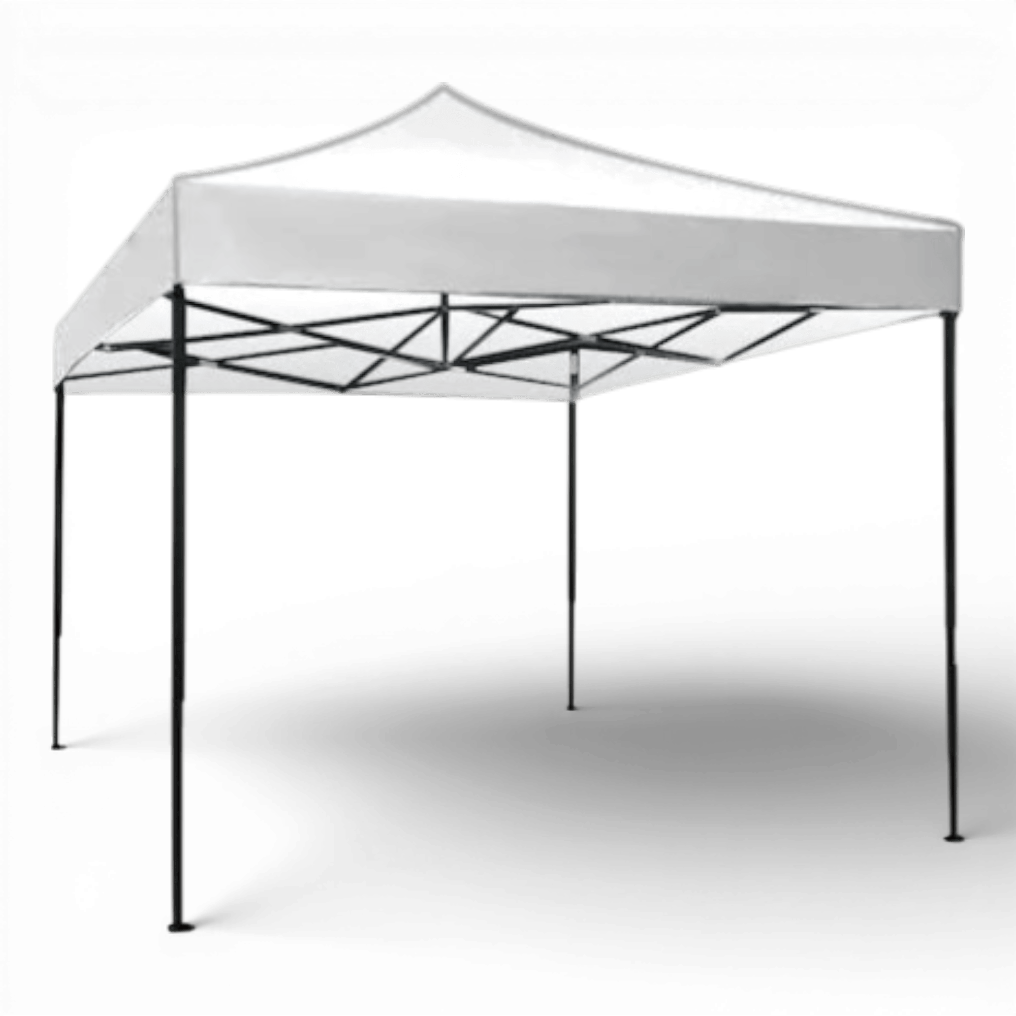 Cort Pavilion 3x3m Alb Pliabil Cadru Metal pentru Curte, Gradina, Evenimente