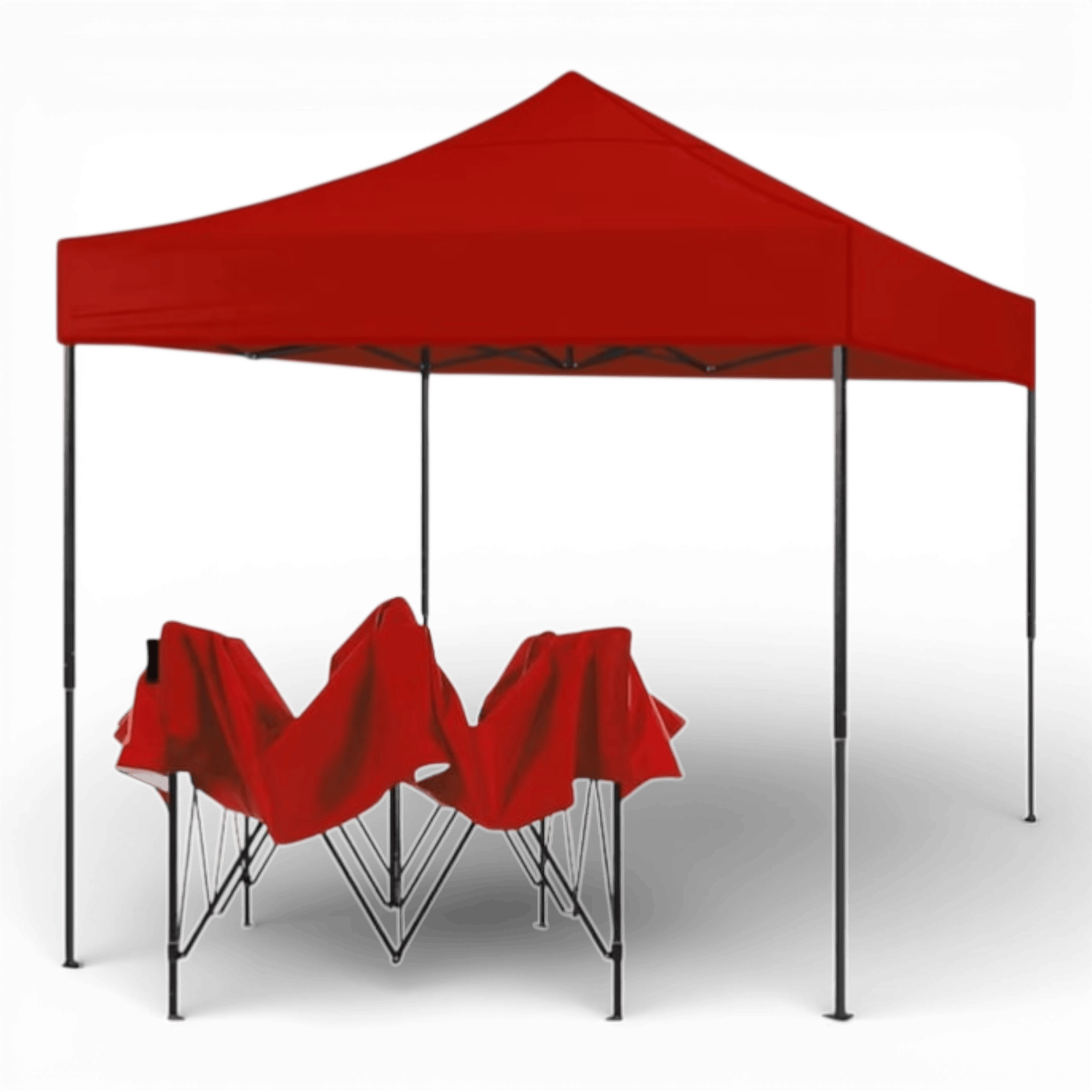 Cort Pavilion 3x3m Rosu Pliabil Cadru Metal pentru Curte, Gradina, Evenimente