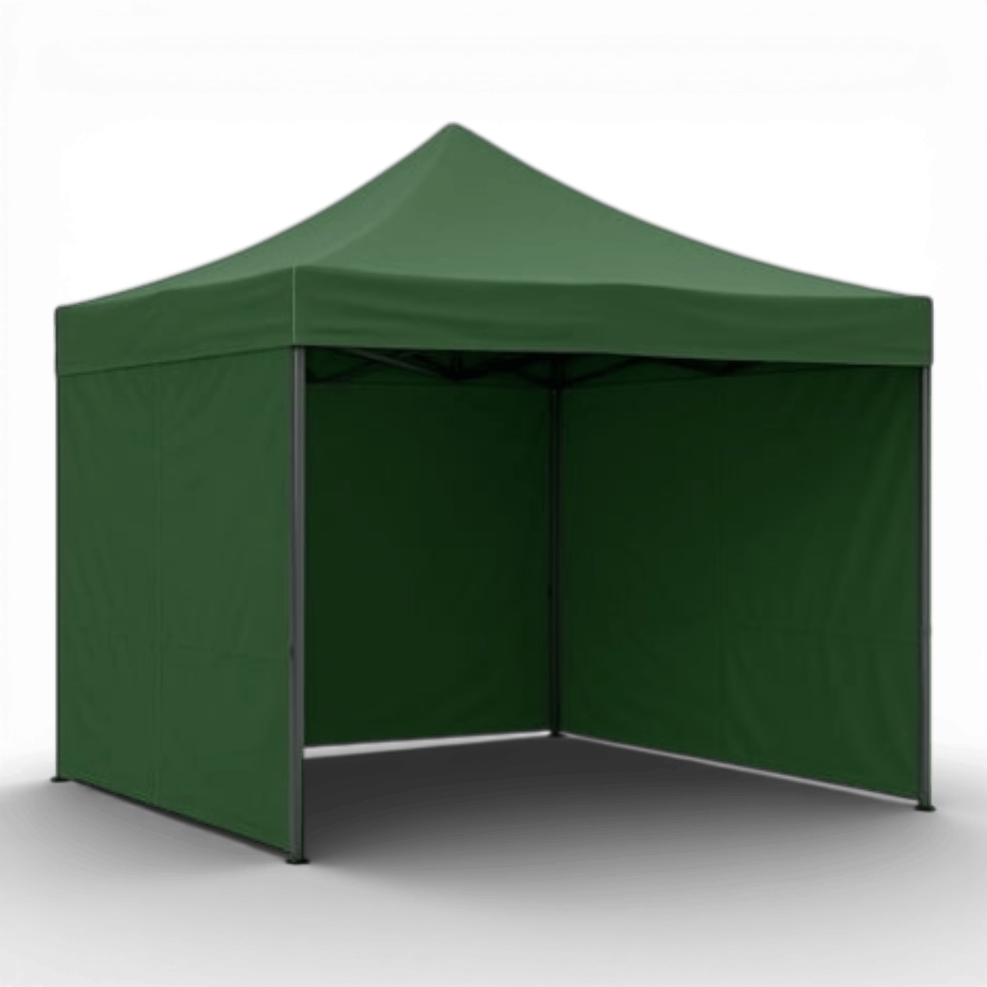 Cort Pavilion 3x3m Complet cu 3 Pereti Laterali si Acoperis, Cadru Pliabil pentru Curte, Gradina sau Evenimente, Verde