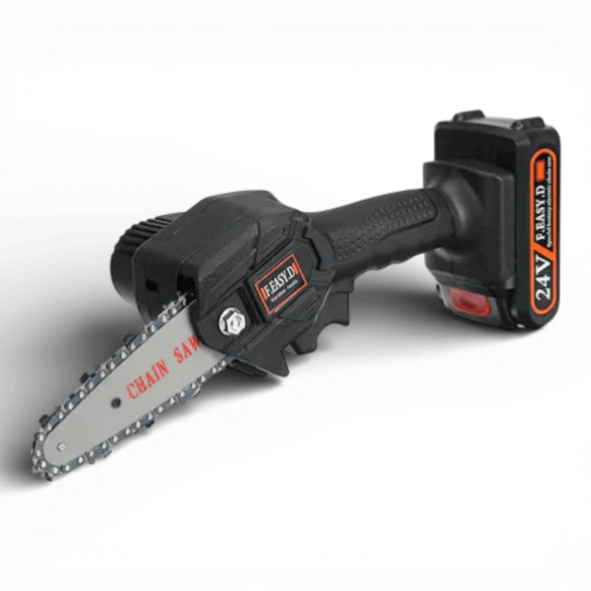 Mini fierastrau electric portabil cu lant/Drujba, 4 Inch, 48V, 4500mAh, 2 Baterii, 2 Lanturi, Rama ajustabila, Negru