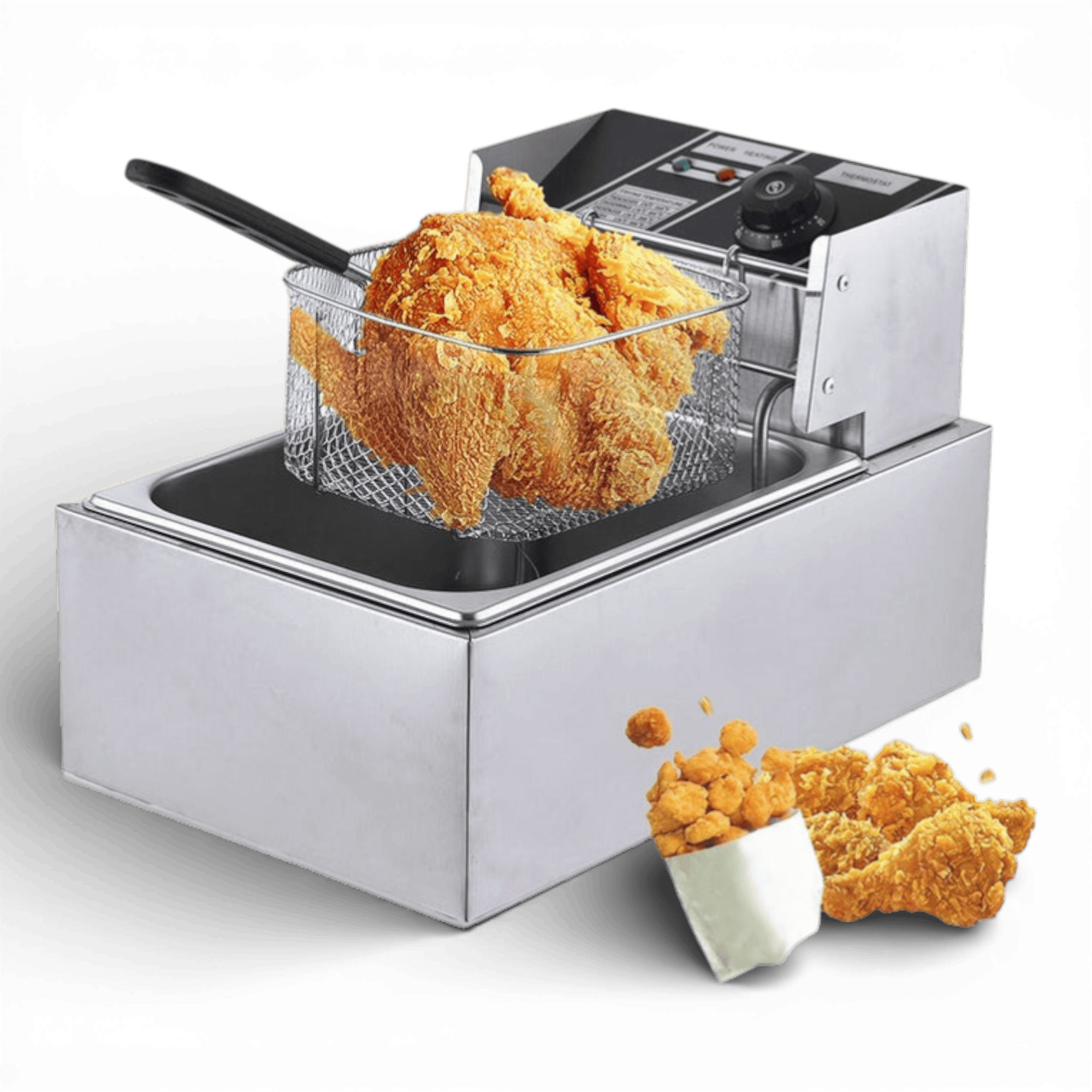 Friteuza Electrica Capacitate - 6 litri din Inox - Putere 2500W - Uz Profesional sau Personal