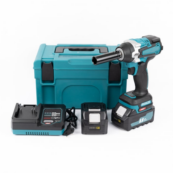 Masina de impact si insurubat AEIDEN ®, cu 2 acumulatori, 48V, 8Ah, patrat si bit, BRUSHLESS, Albastru