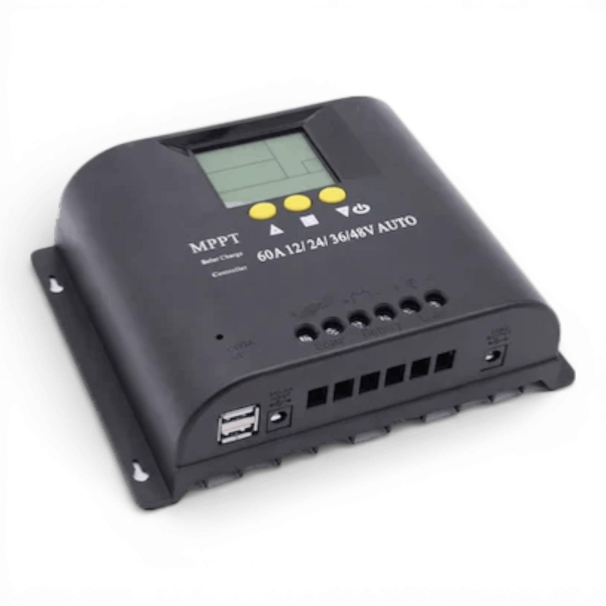 Controler solar MPPT 12V/24V/36V/48V, 60A, multifunctional, display LCD, 7 moduri de functionare, 6 protectii functionale, Negru