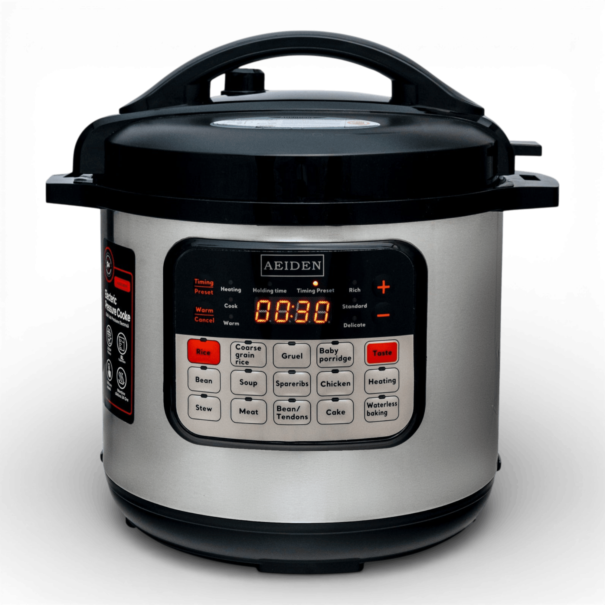Oală Electrică Sub Presiune AEIDEN® AE-2207 – 8L, 2500W, Multifuncțională & Multiprogramabilă, Oțel Inoxidabil