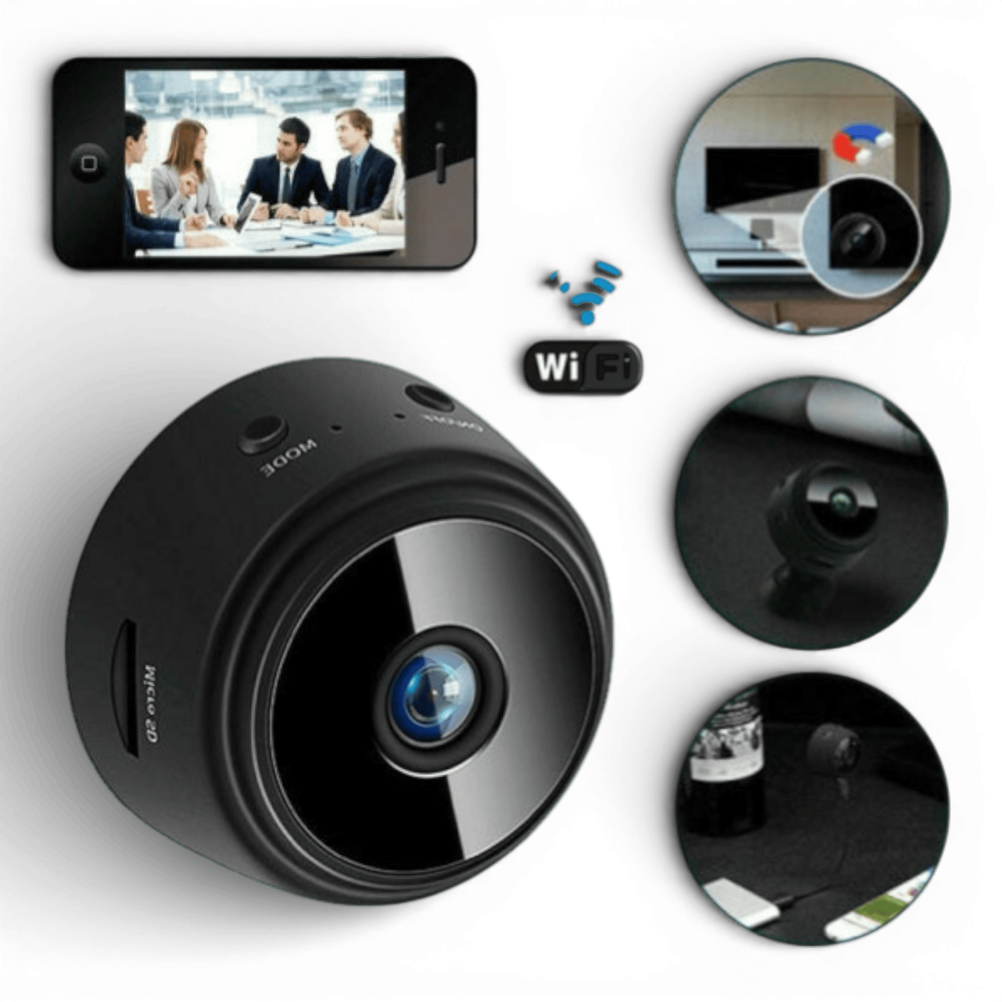 Set de 4 Camere de Supraveghere Wireless WiFi A9 Full HD 1080p