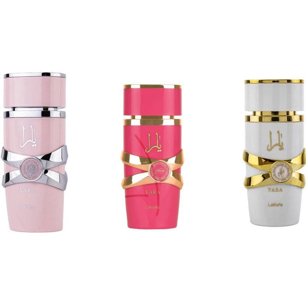 Set de 3 Lattafa Yara candy - Apa de Parfum Unisex 100ml + yara alb+yara roz