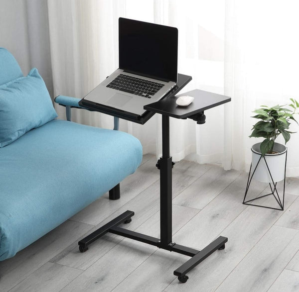 Birou, WALALLA, MDF/Otel, Ajustabil, Negru