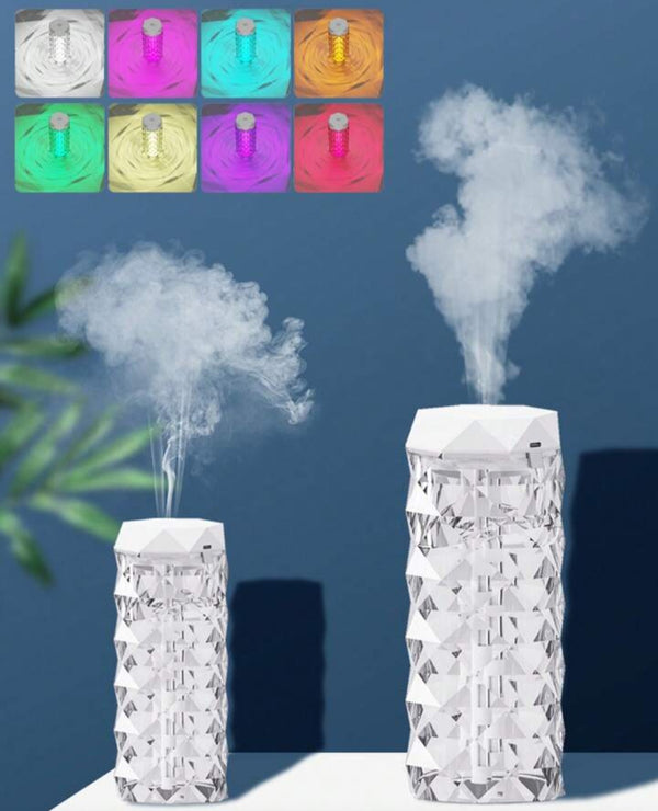 Umidificator LF103 tip lampa cristal, lumini LED, 900ml, 5W