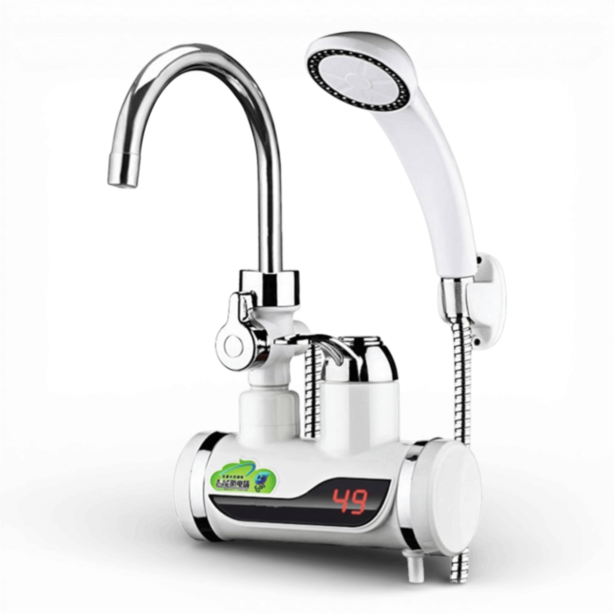 Robinet Electric pentru Apa Calda, Instant Heater cu Sistem de Dus Inclus, 3000W / Cu Prindere pe Perete