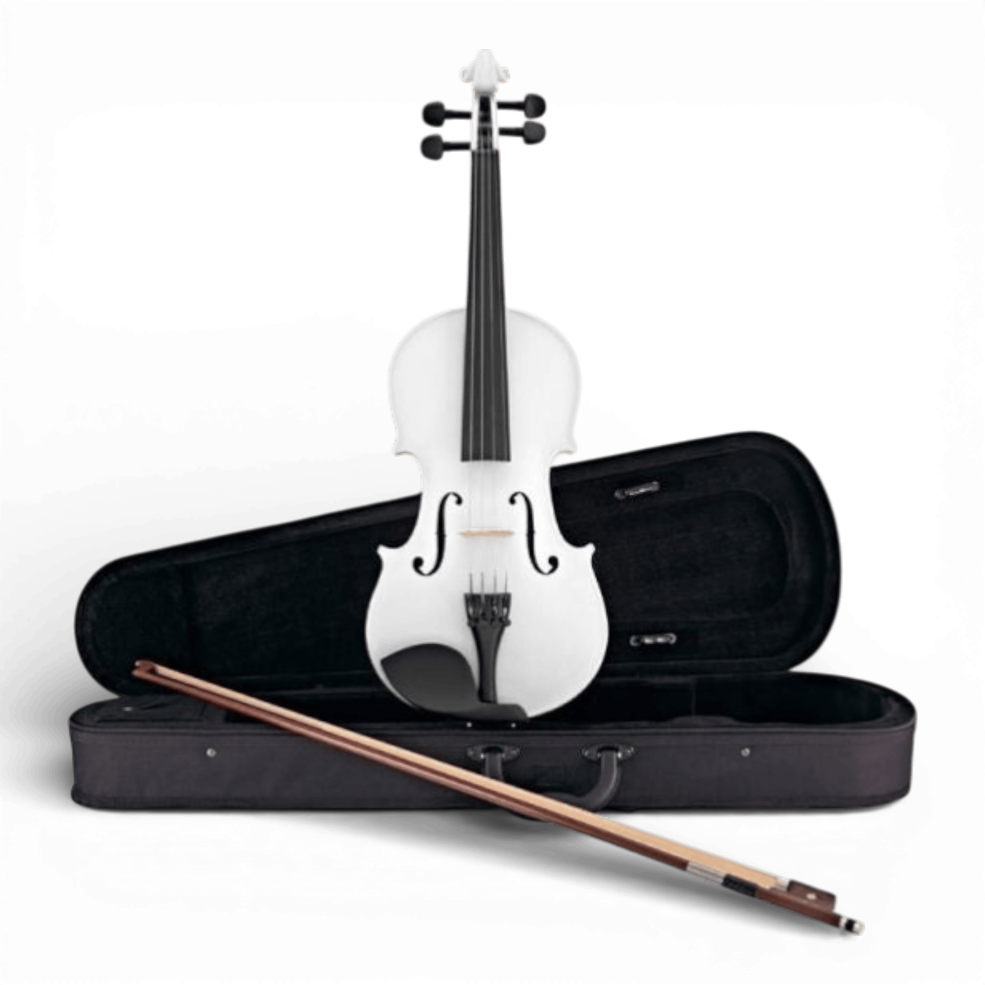 Vioara Clasica 4/4 Alb Perlat Pentru Incepatori si Adulti, Arcus, Sacaz, Contrabarbie, Geanta Transport